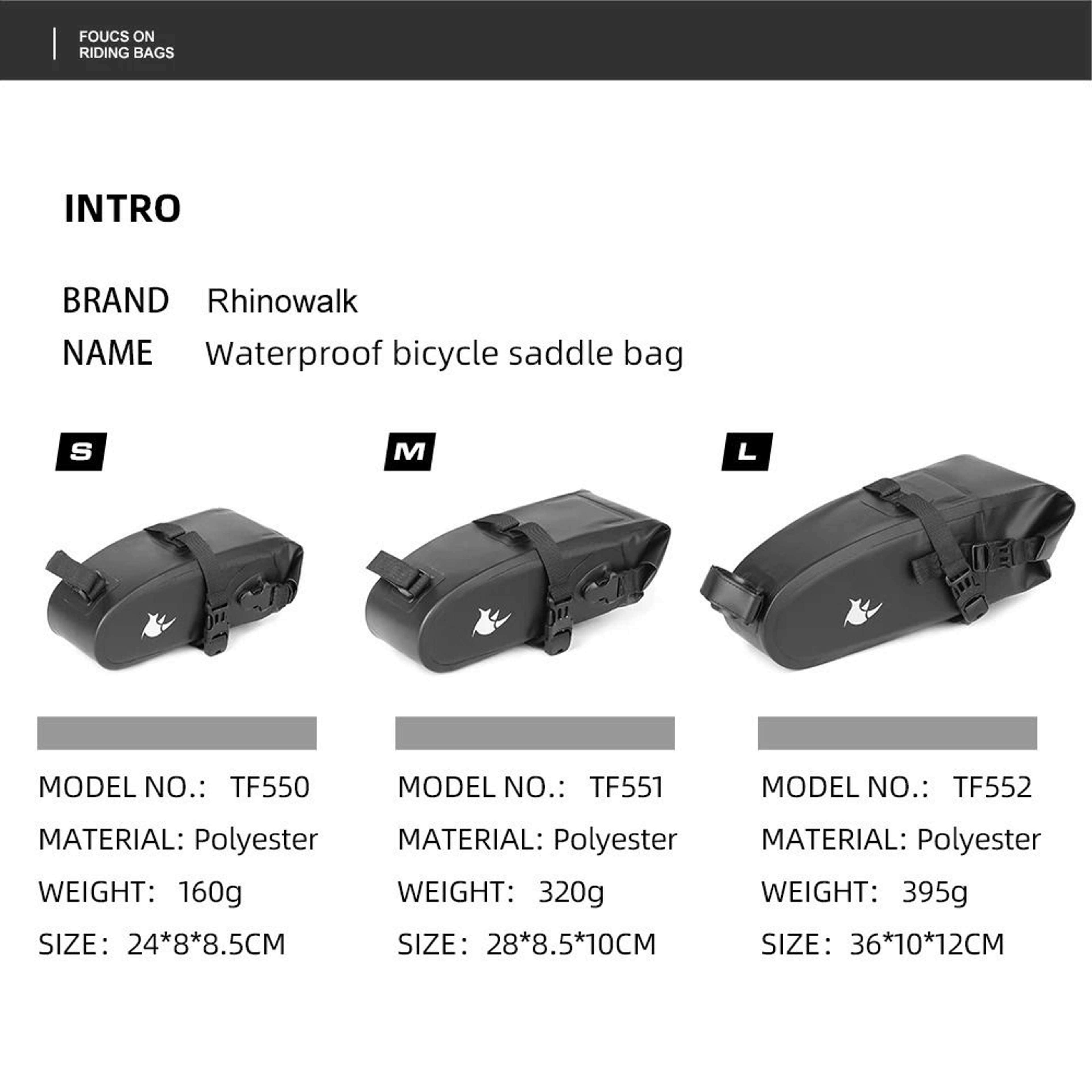 15L4L Waterproof Bike Saddle Bag RollTop Rear Storage Pack 4
