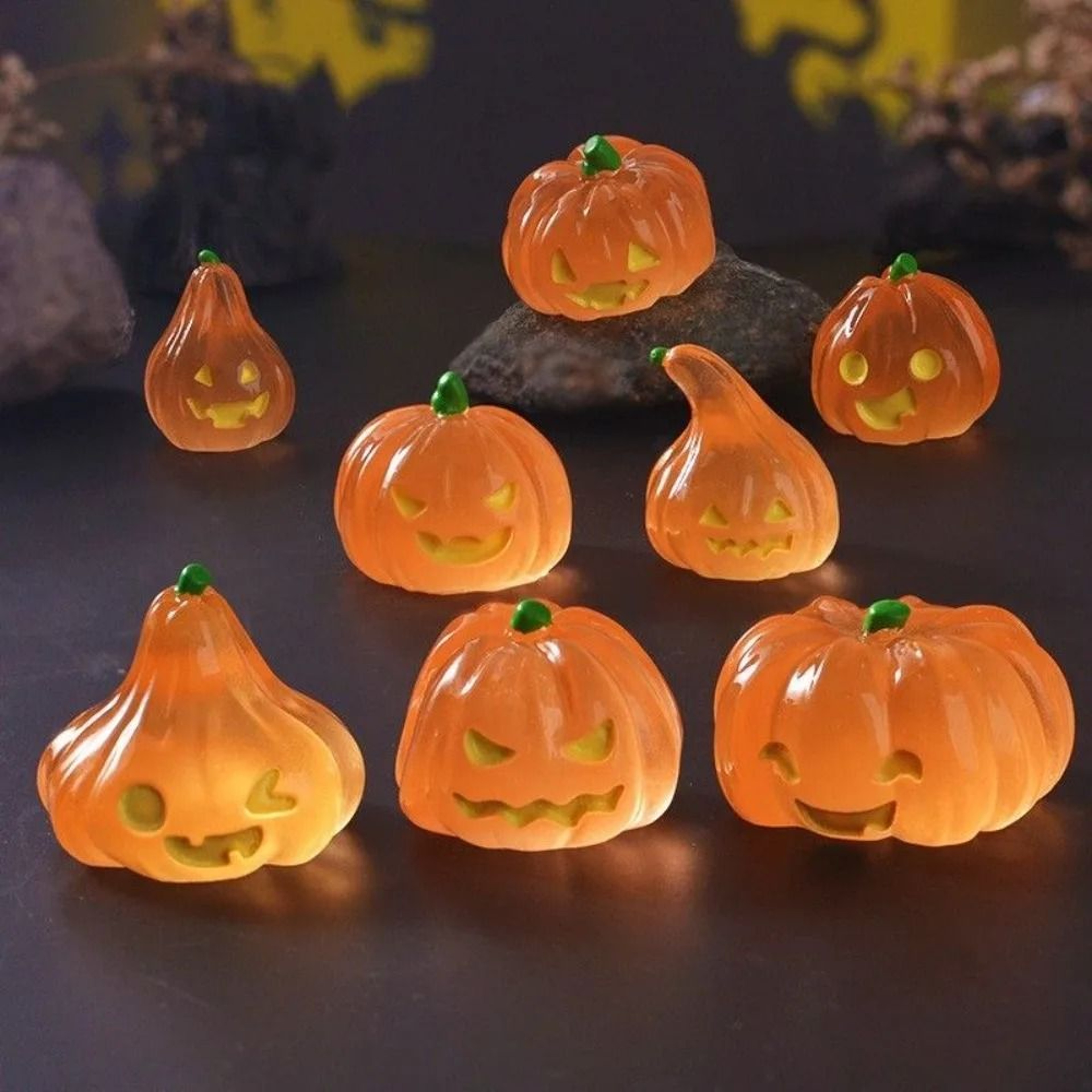 8 PCS Luminous Halloween Ghost Lantern With Pumpkin Desktop Ornament 6