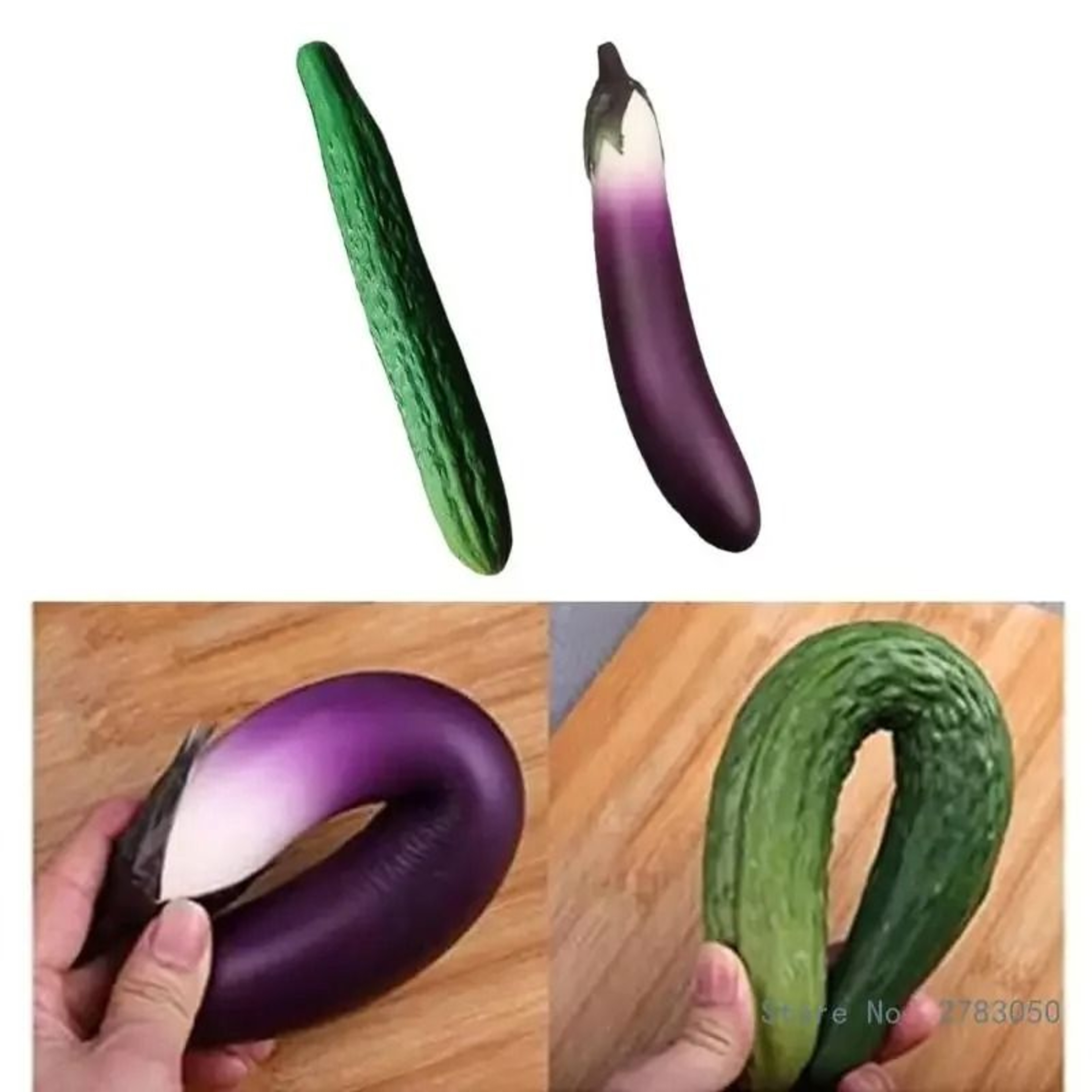 Realistic Artificial Vegetable Props Soft PU Eggplant And Cucumber Decor 0
