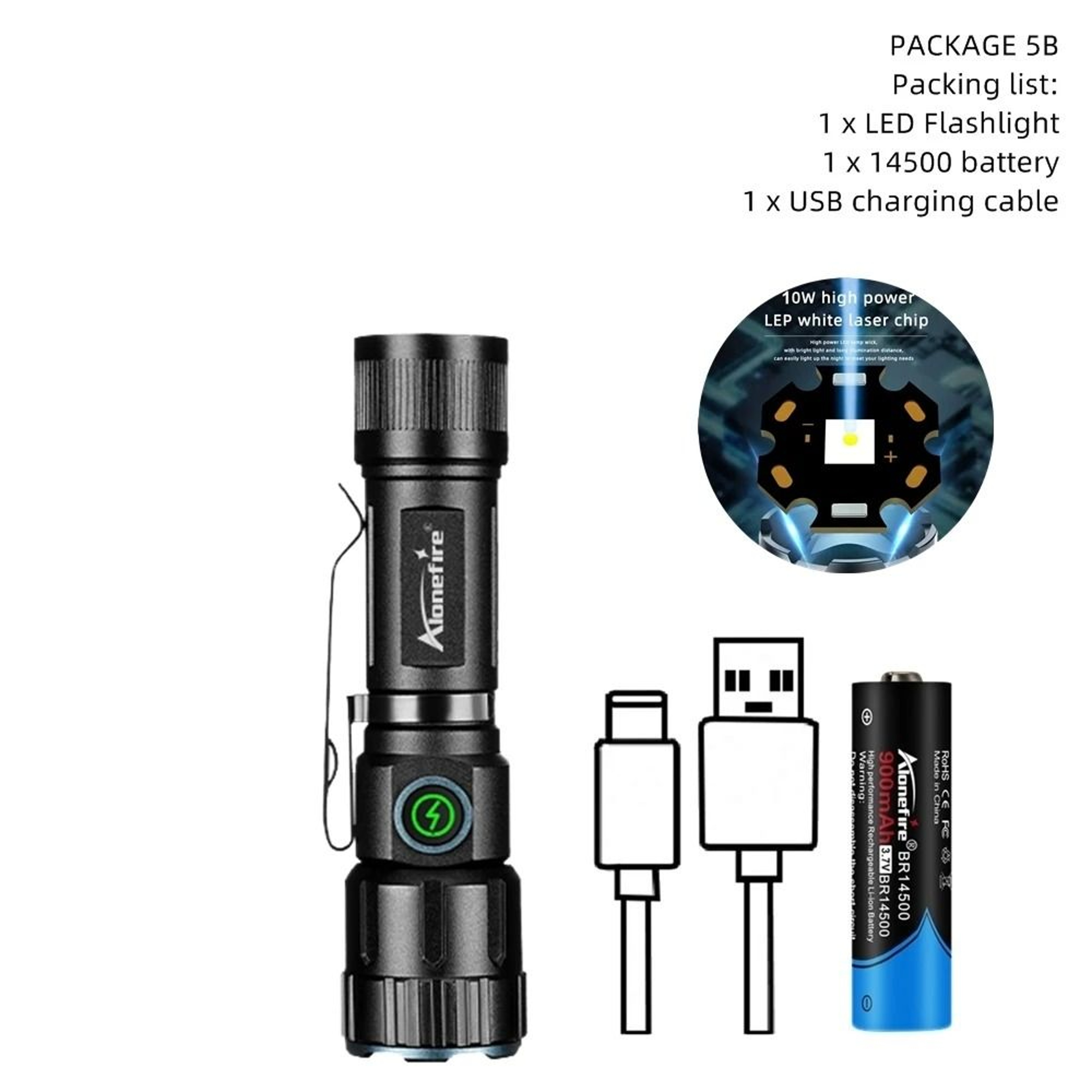 Compact Rechargeable Mini Flashlight With Zoom Beam And Magnetic Base 3