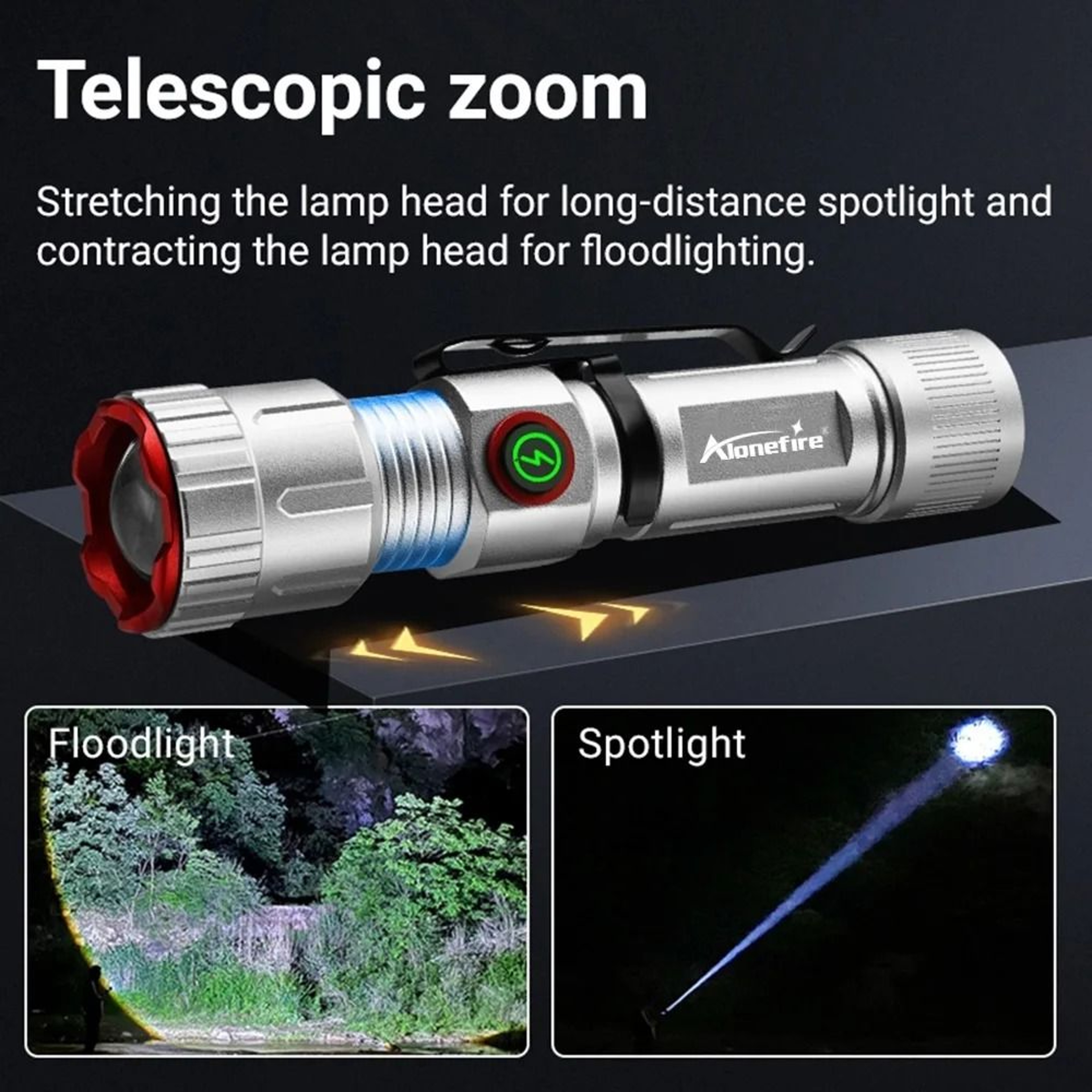 Compact Rechargeable Mini Flashlight With Zoom Beam And Magnetic Base 8