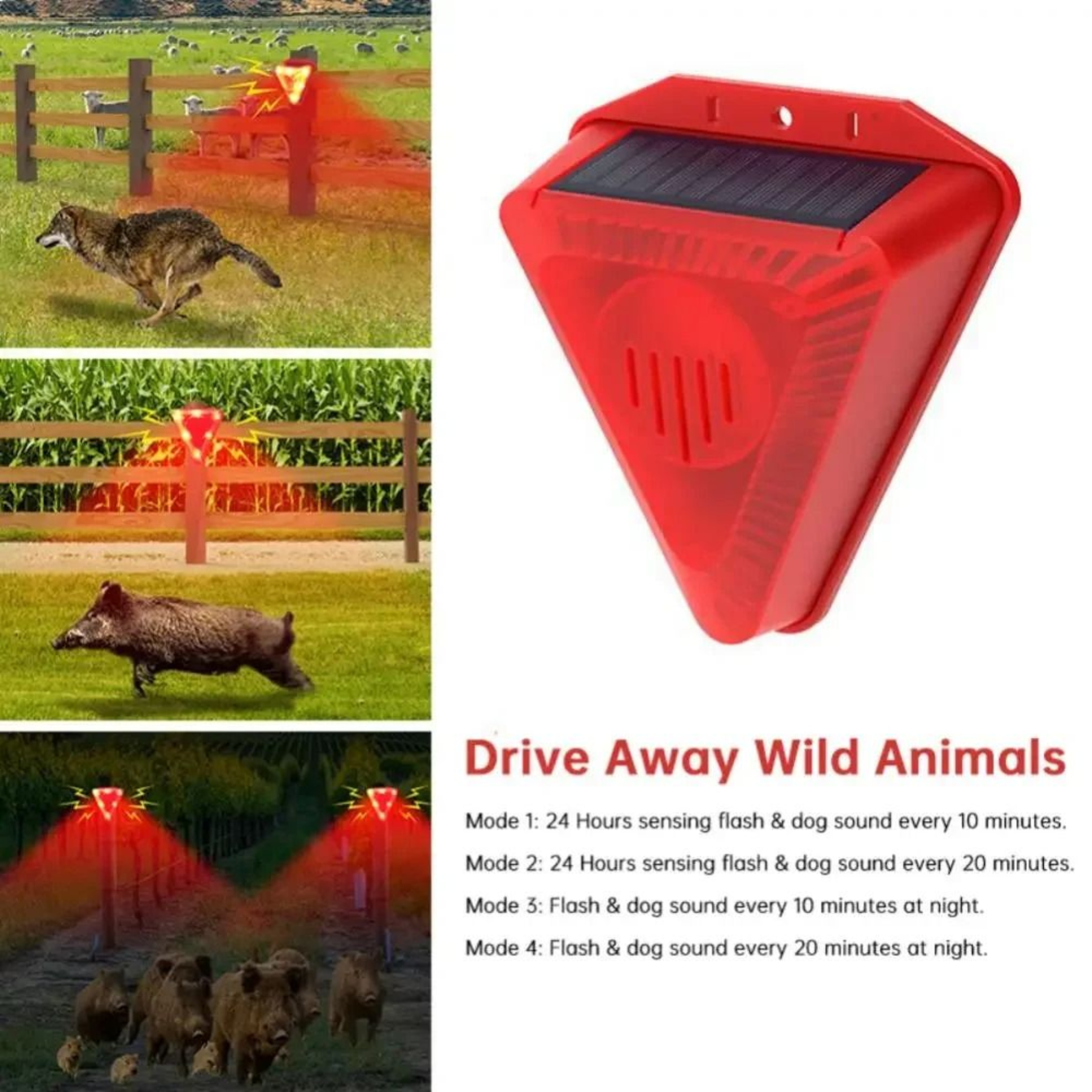 129dB Solar Motion Sensor Alarm With Strobe Light For Outdoor Security 9