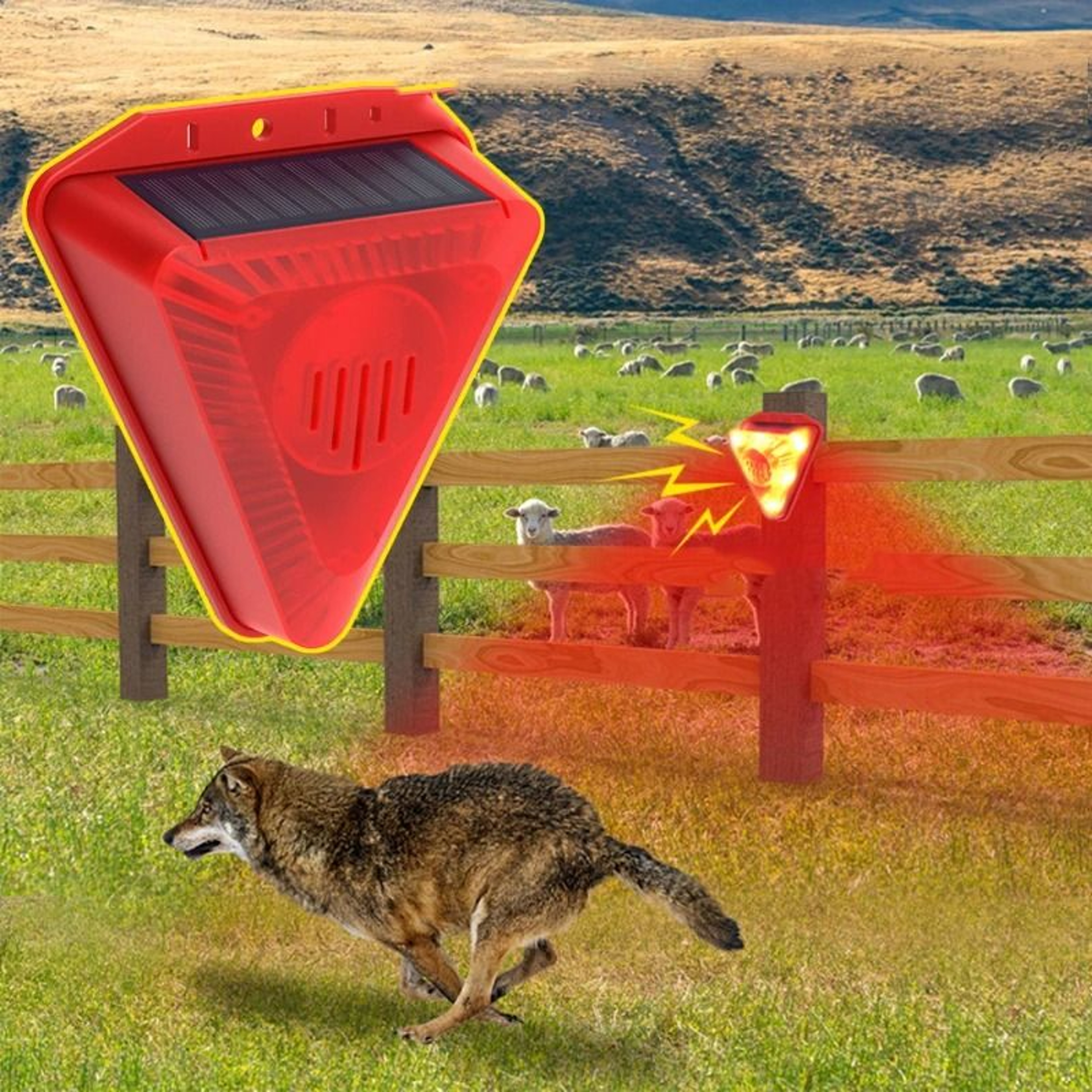 129dB Solar Motion Sensor Alarm With Strobe Light For Outdoor Security 0