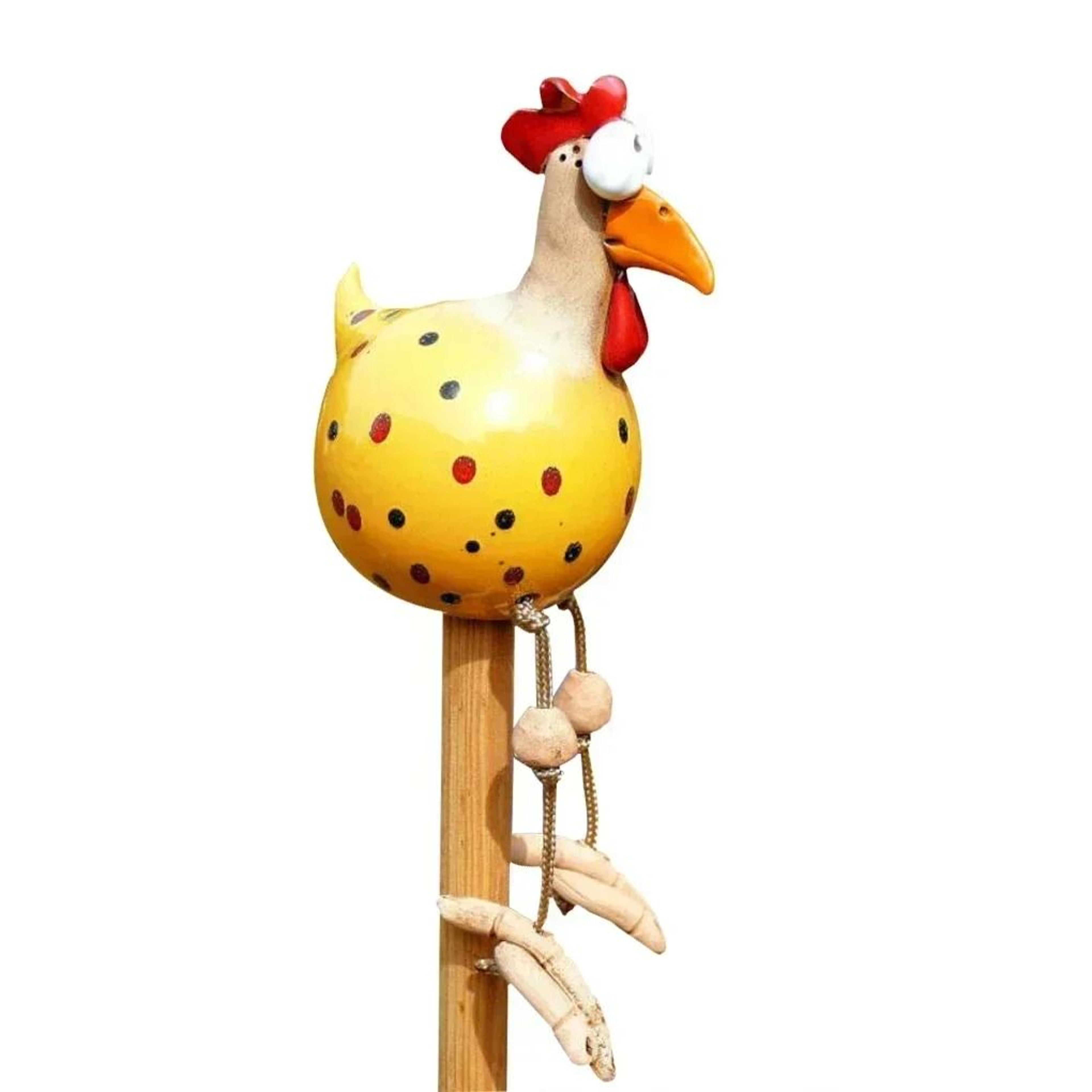 Funny Chicken Garden Statue BigEyed LongLeg Hen Stake Decor 1