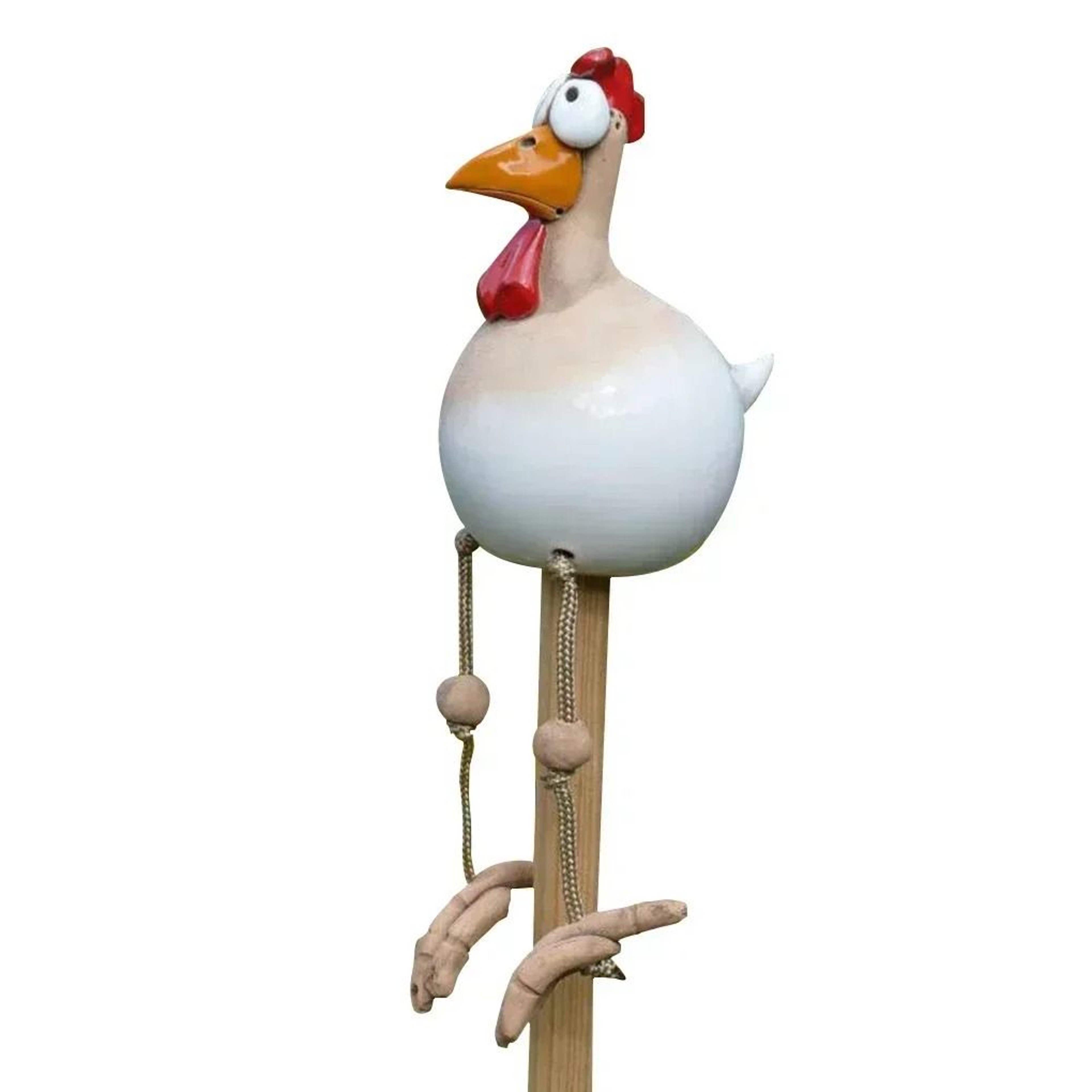 Funny Chicken Garden Statue BigEyed LongLeg Hen Stake Decor 4