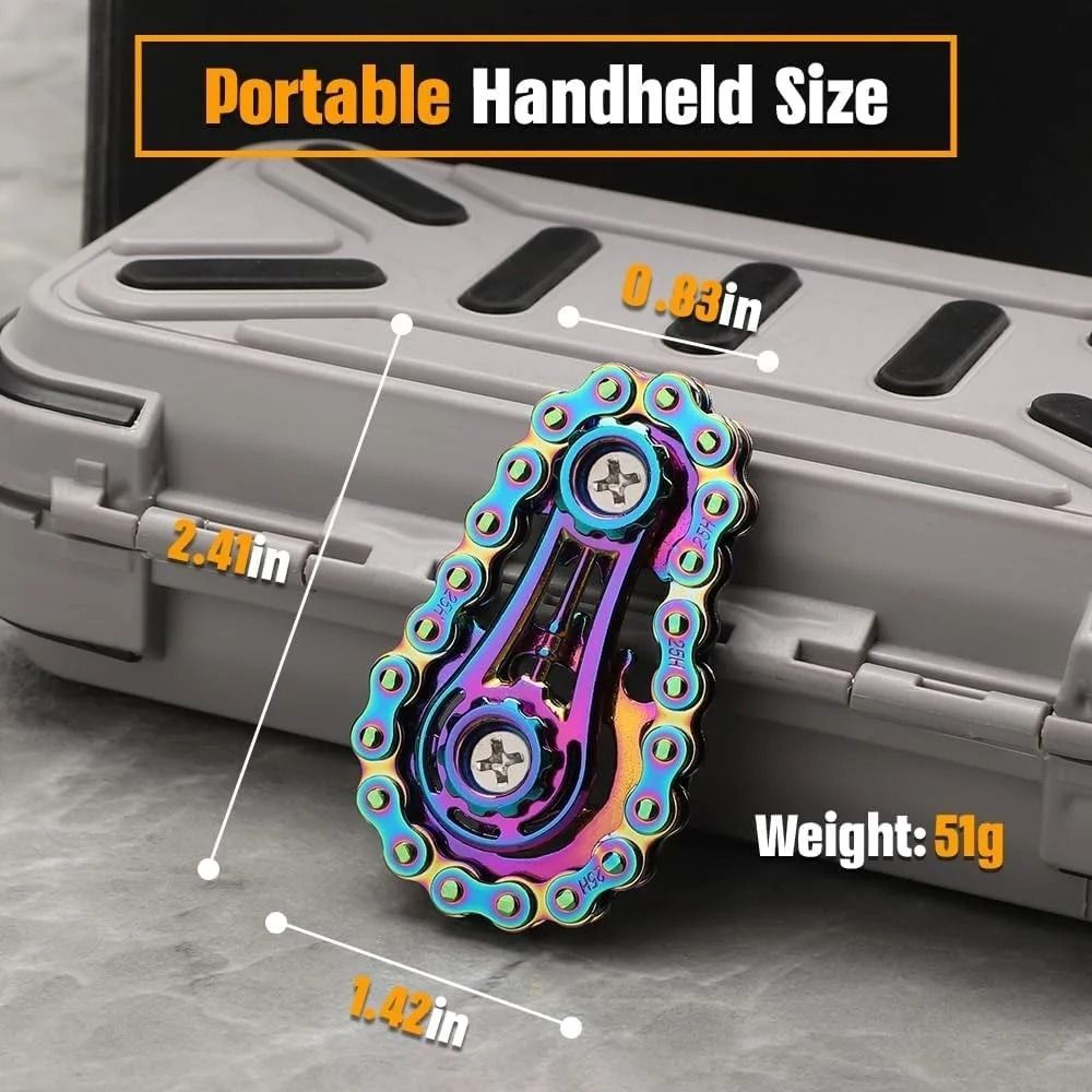 Metal Bike Chain Fidget Toy Pocket EDC Sensory Finger Spinner 6