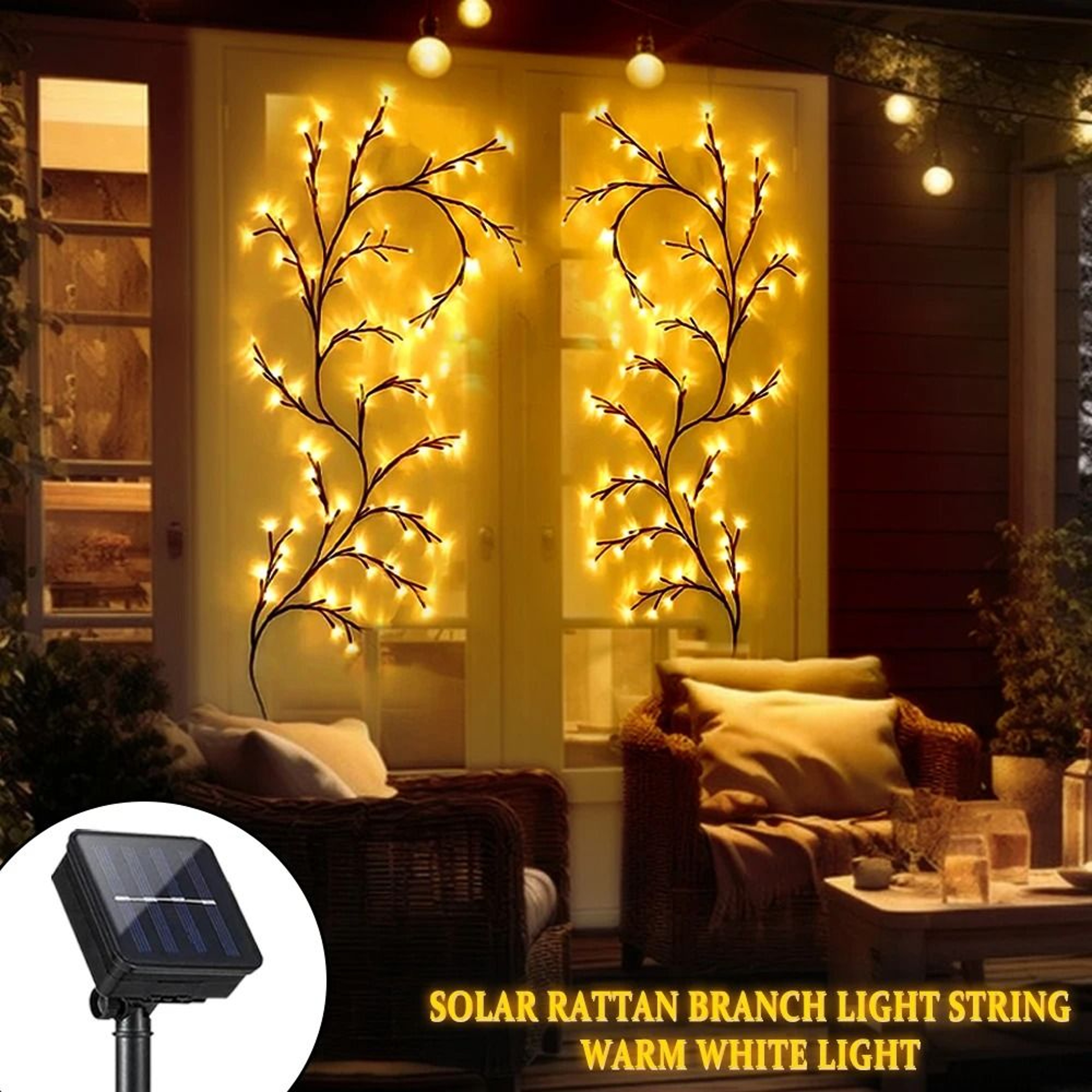7296 LED Willow Vine Lights Flexible USB Or Solar Tree Branch Decor 5