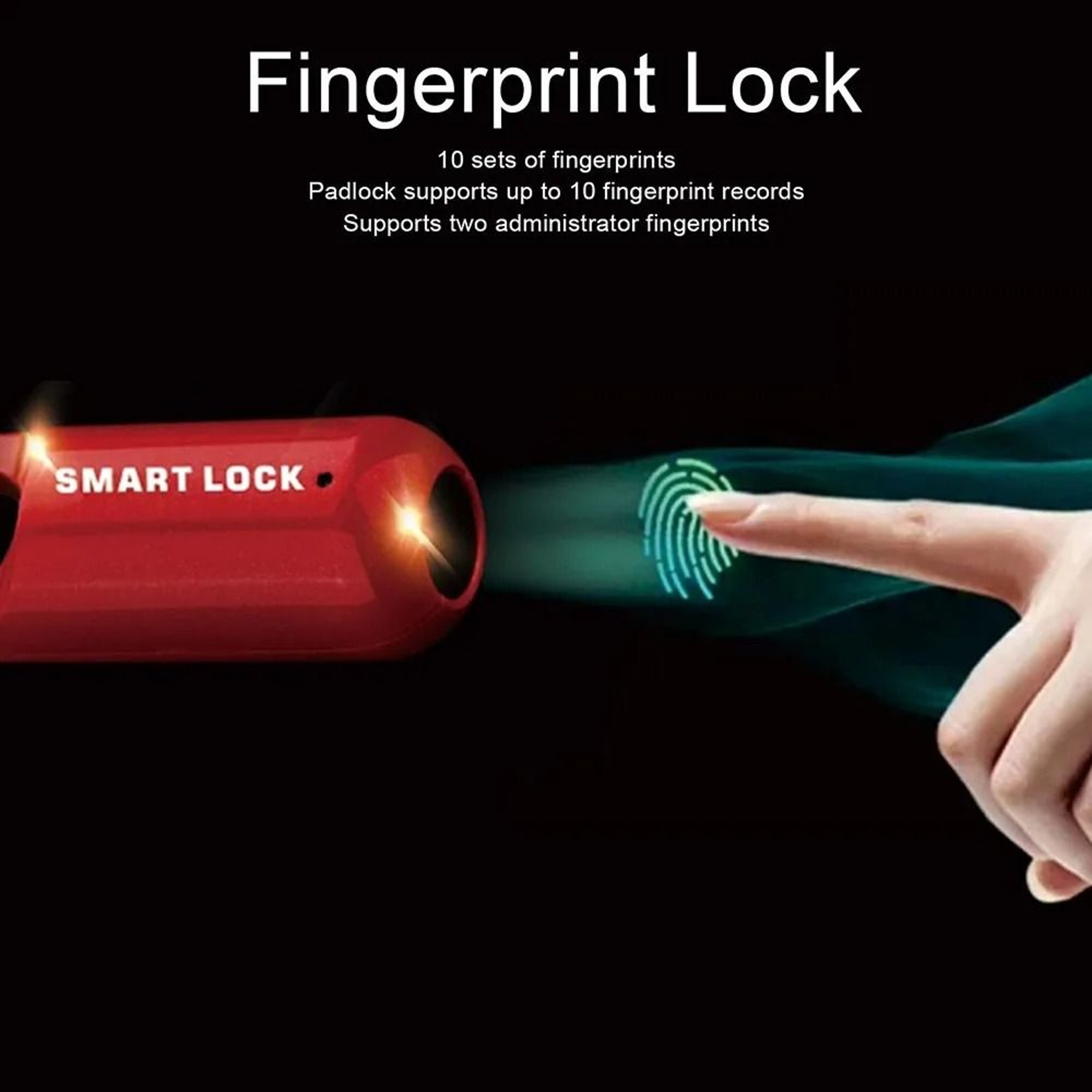 Rechargeable Fingerprint Padlock Smart Keyless Lock For Lockers And Backpacks 6