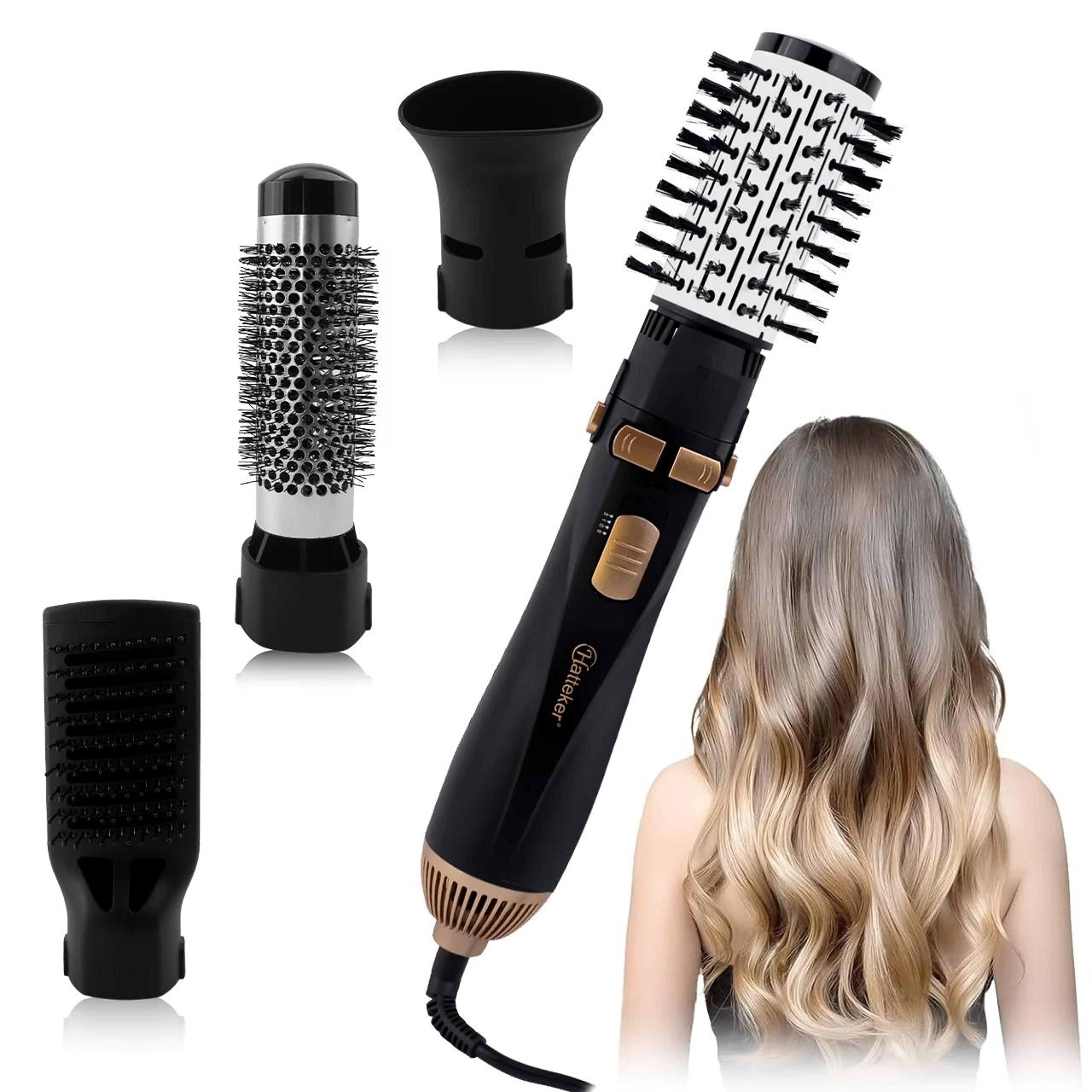 4in1 Hot Air Brush Styler Hair Dryer Straightener Curler Volumizer 6
