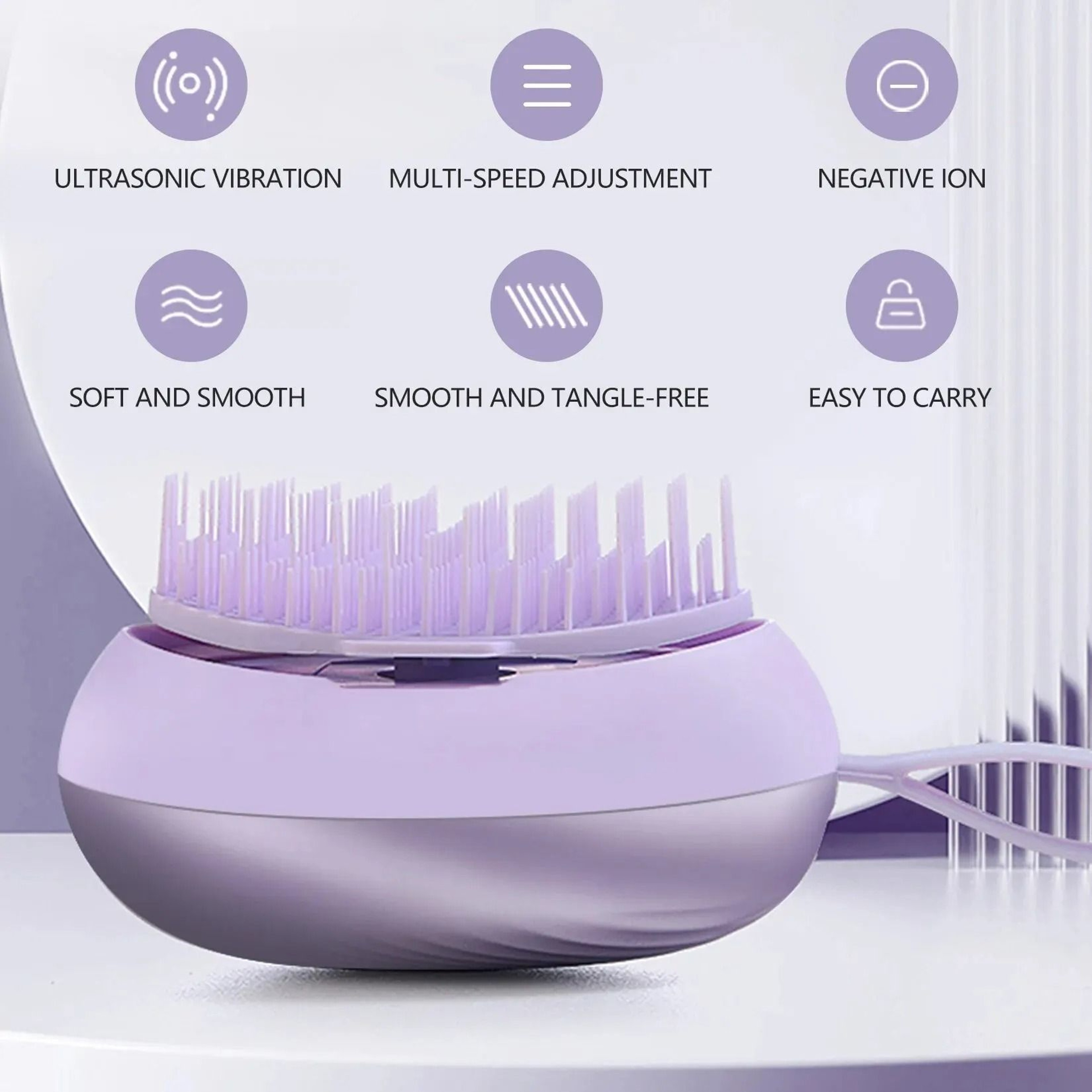 Electric Negative Ion Massage Comb Dual Vibration Detangling Hair Brush 6