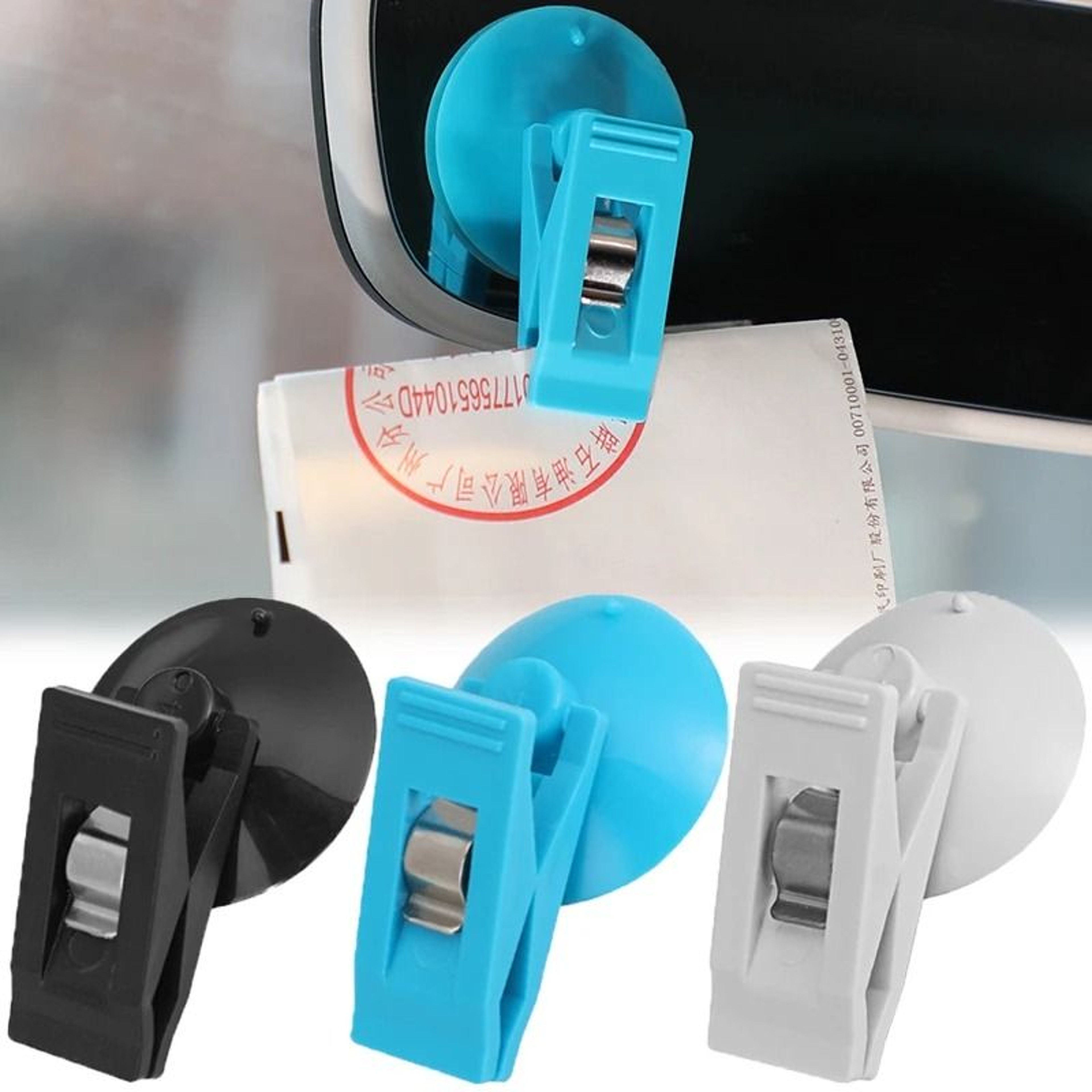 24PCS Car Suction Cup Clips Removable Window Ticket And Card Holders 0