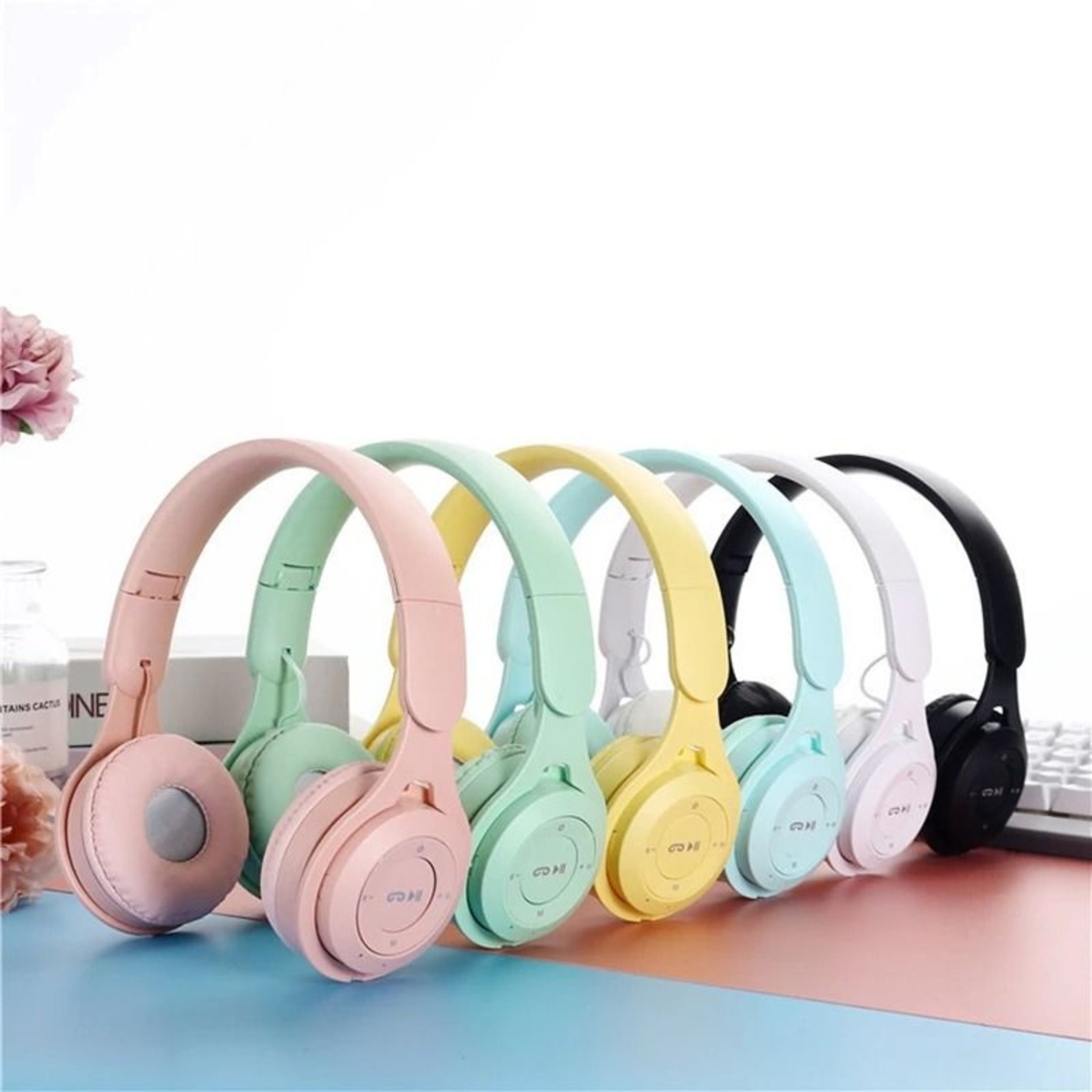 Macaron Wireless Bluetooth Headphones Stereo Headset With Built In Microphone 10