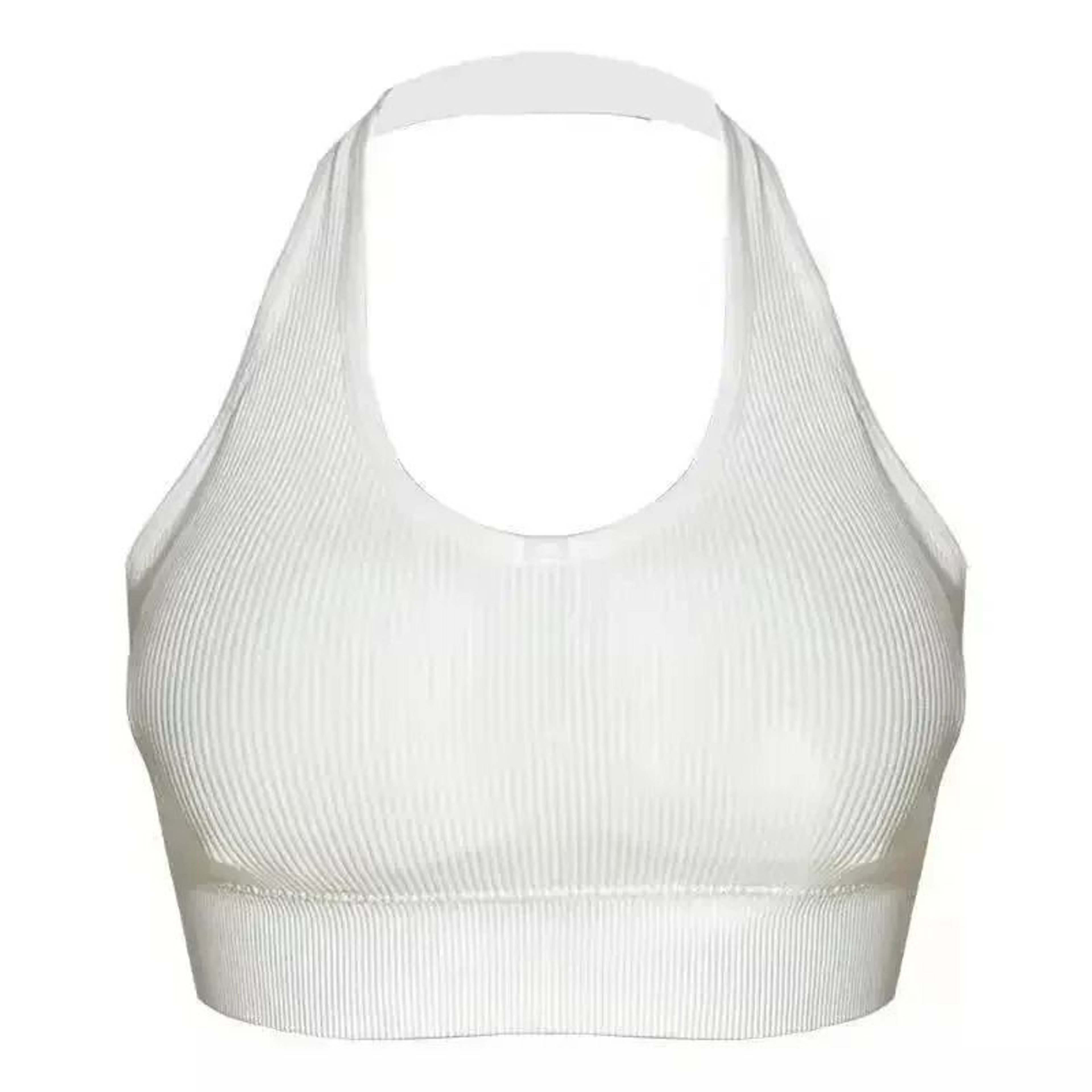 Womens Halter Backless Bra Wire Free Soft Crop Camisole Top 2