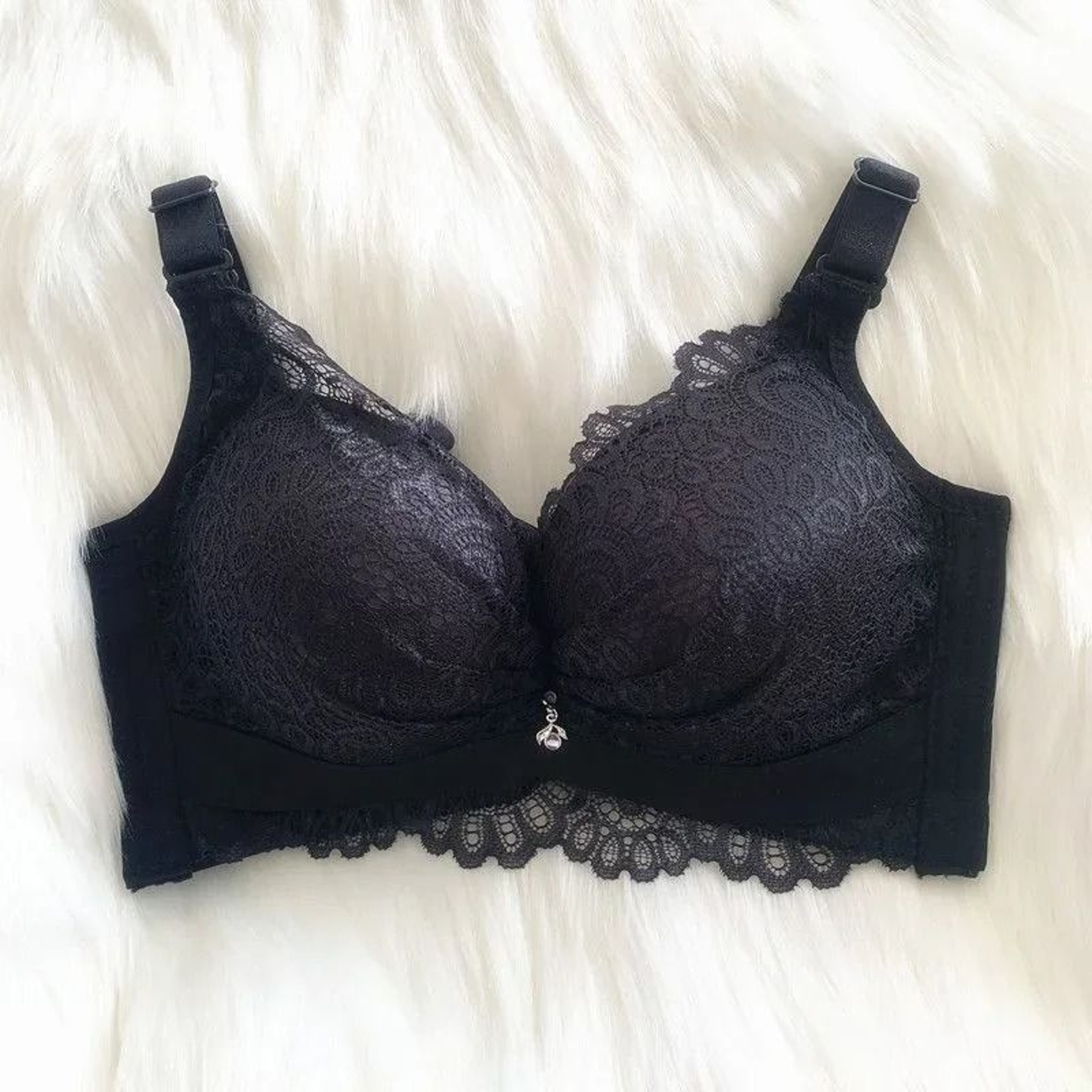 Womens Extra Thick Push Up Bra Wireless Padded Gathering Bra 9