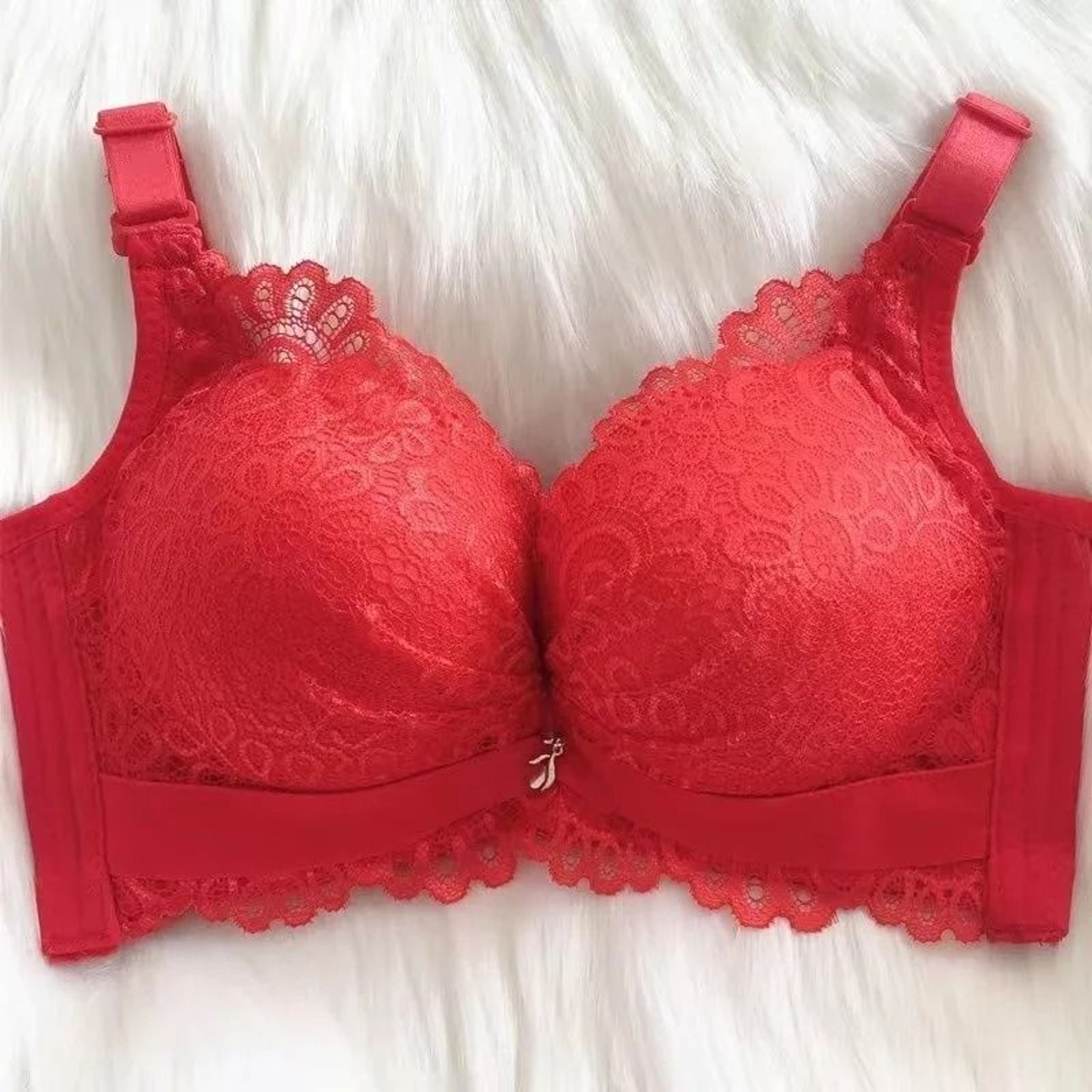 Womens Extra Thick Push Up Bra Wireless Padded Gathering Bra 8
