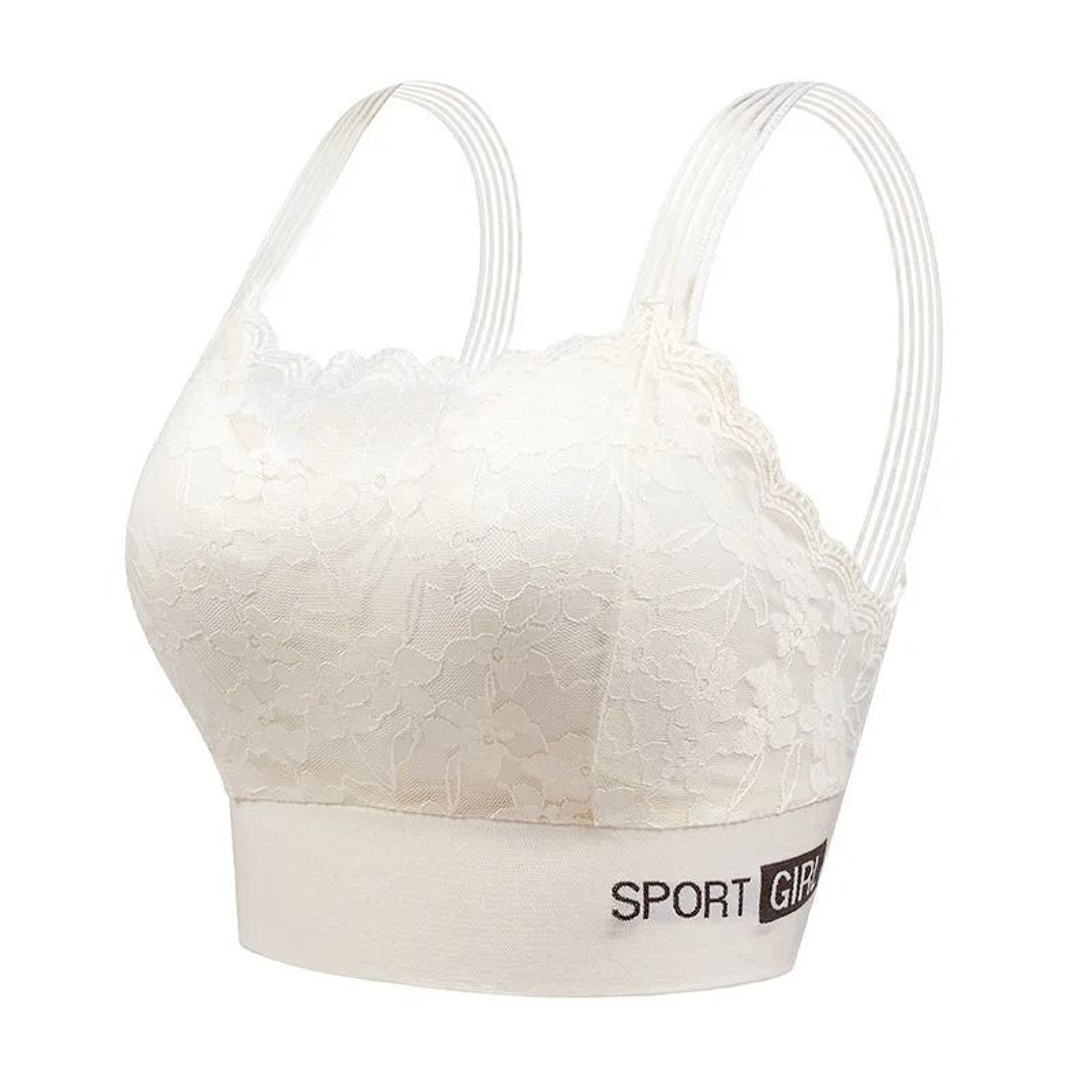 Womens Lace Wireless Bralette Padded Vest Style Seamless Bra Top 2