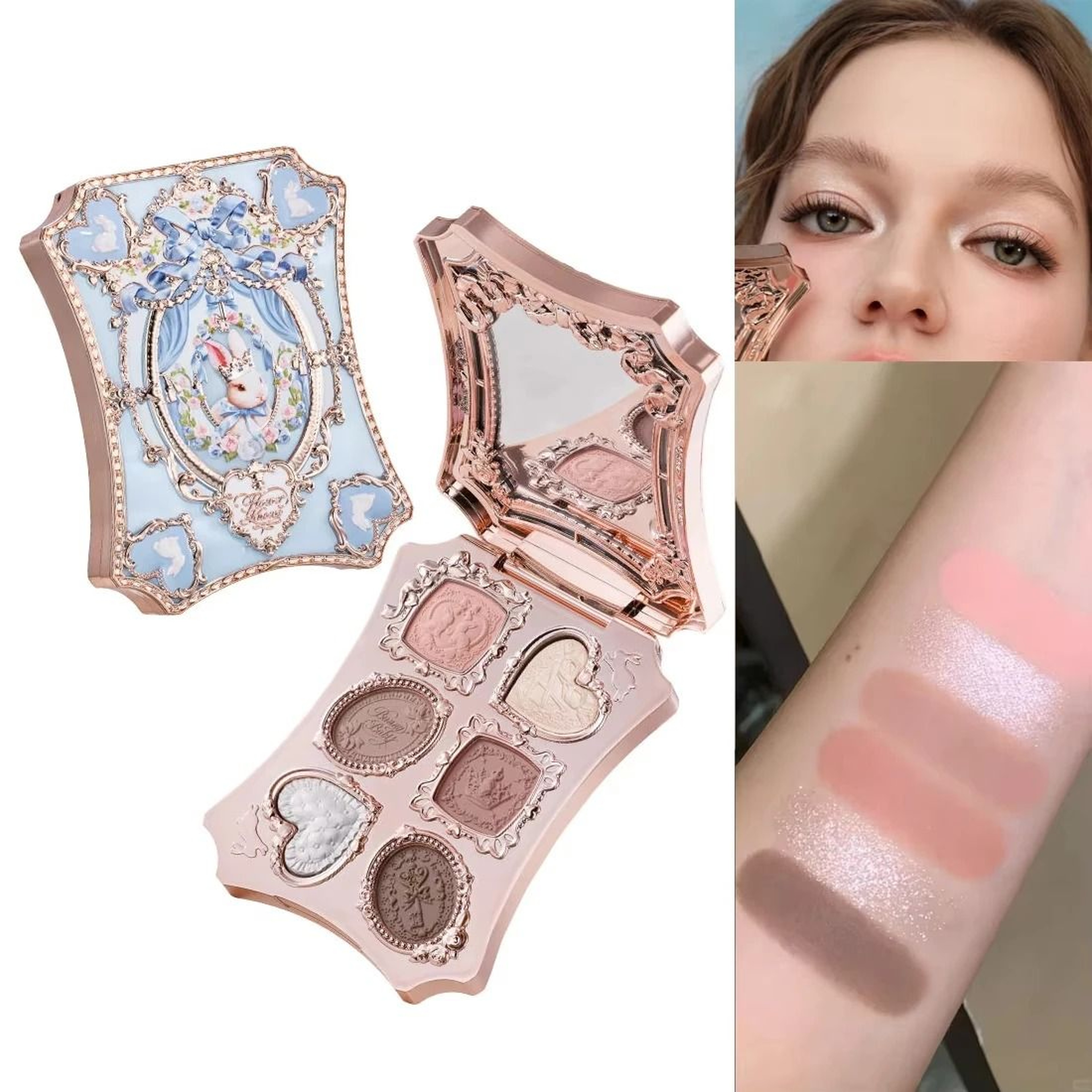 Strawberry Cupid All In One Face Palette Blush Highlighter Eyeshadow Makeup 5