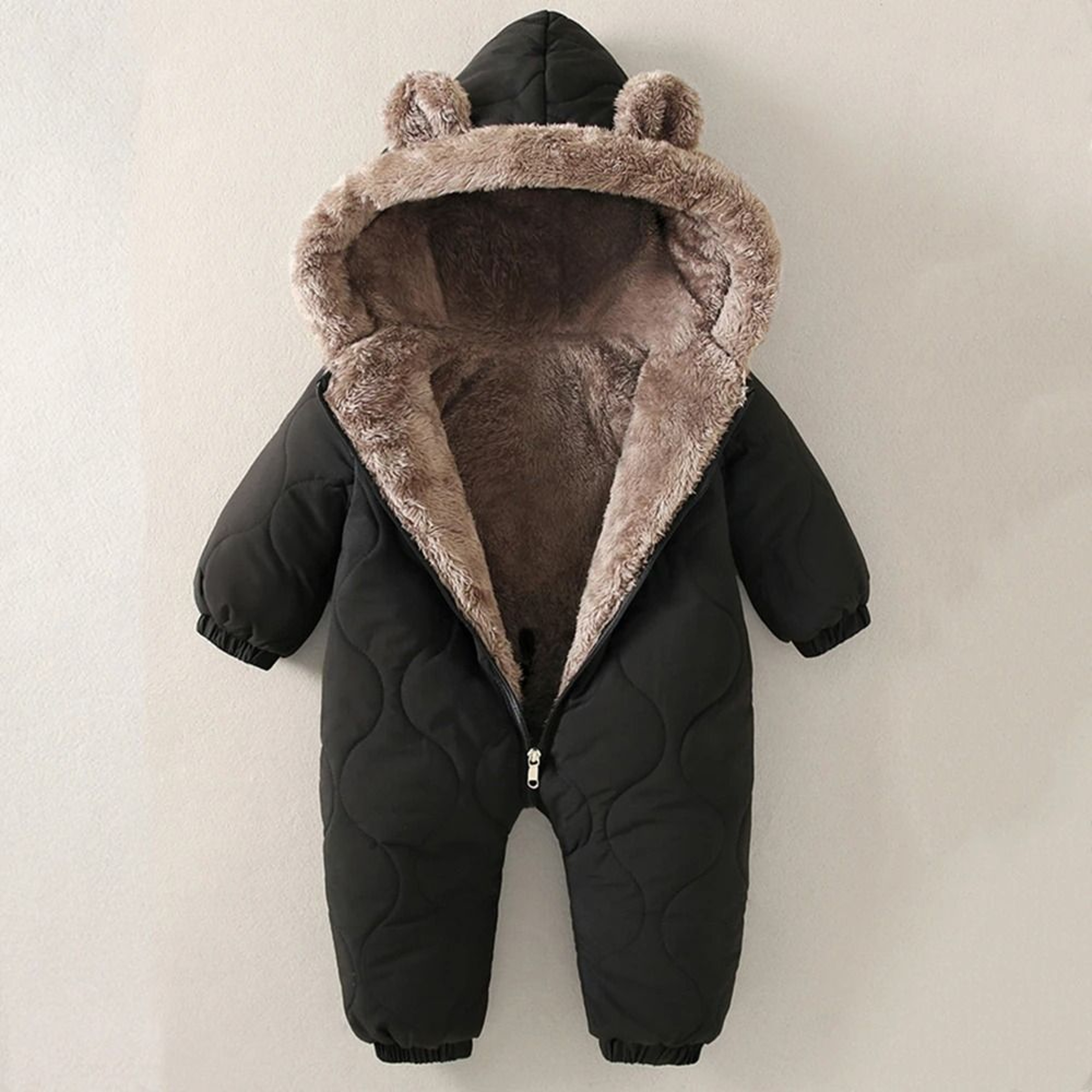 Baby Plus Velvet Winter Snowsuit Hooded Jumpsuit Romper For Boys And Girls 7