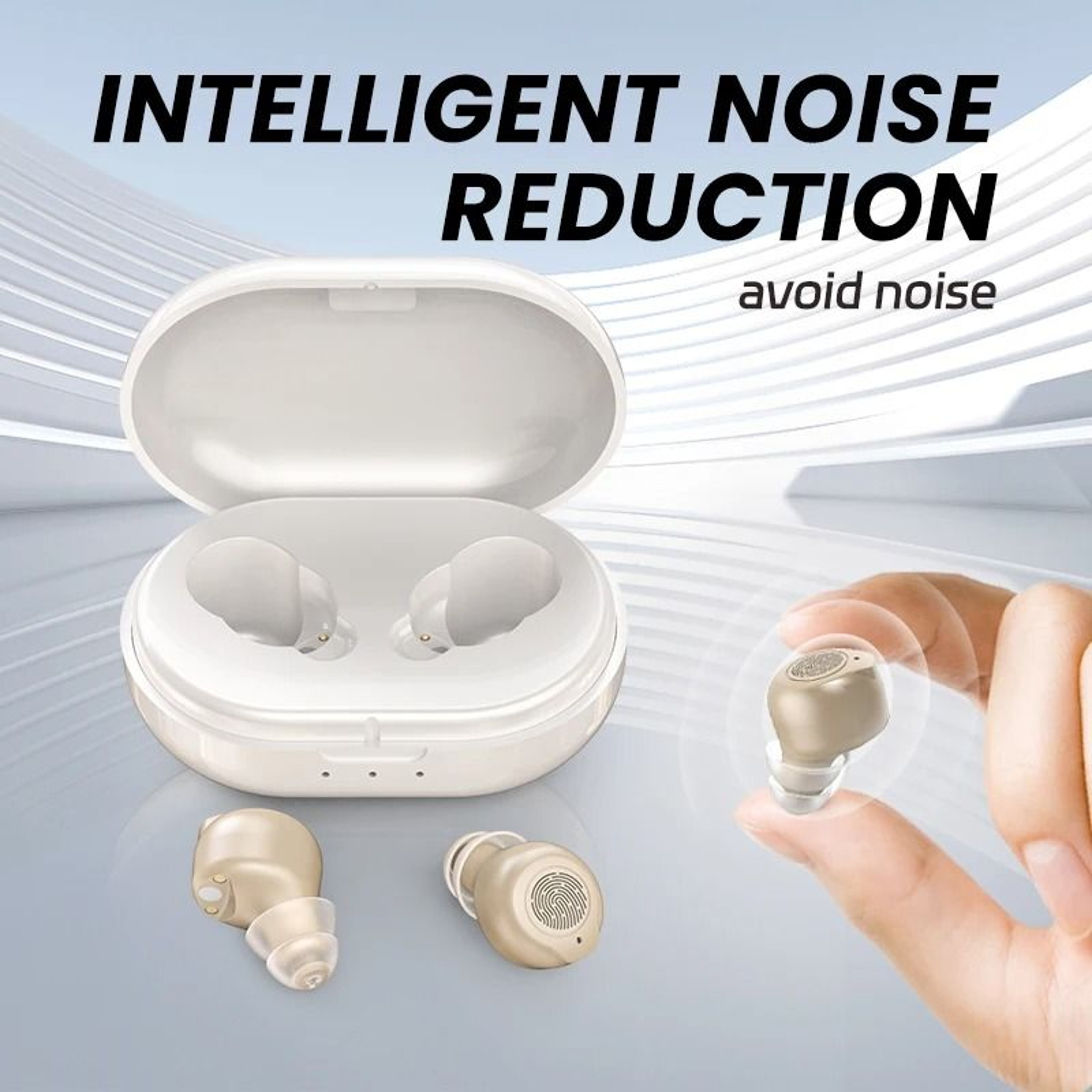 Pair Rechargeable Sound Amplifiers Touch Control Mini In Ear Listening Devices 6