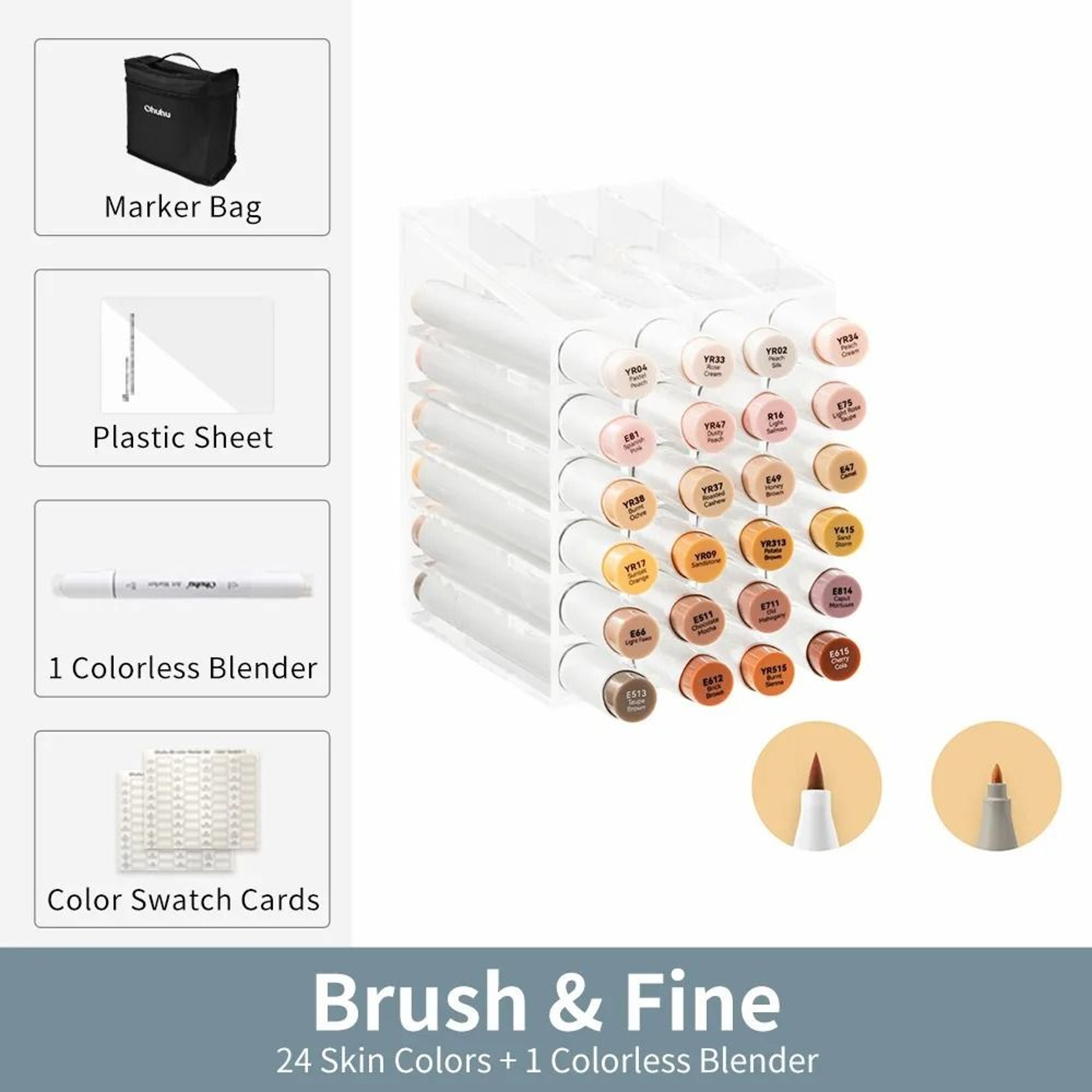 Refillable Dual Tip Alcohol Marker Set Brush And Fine Art Markers 2