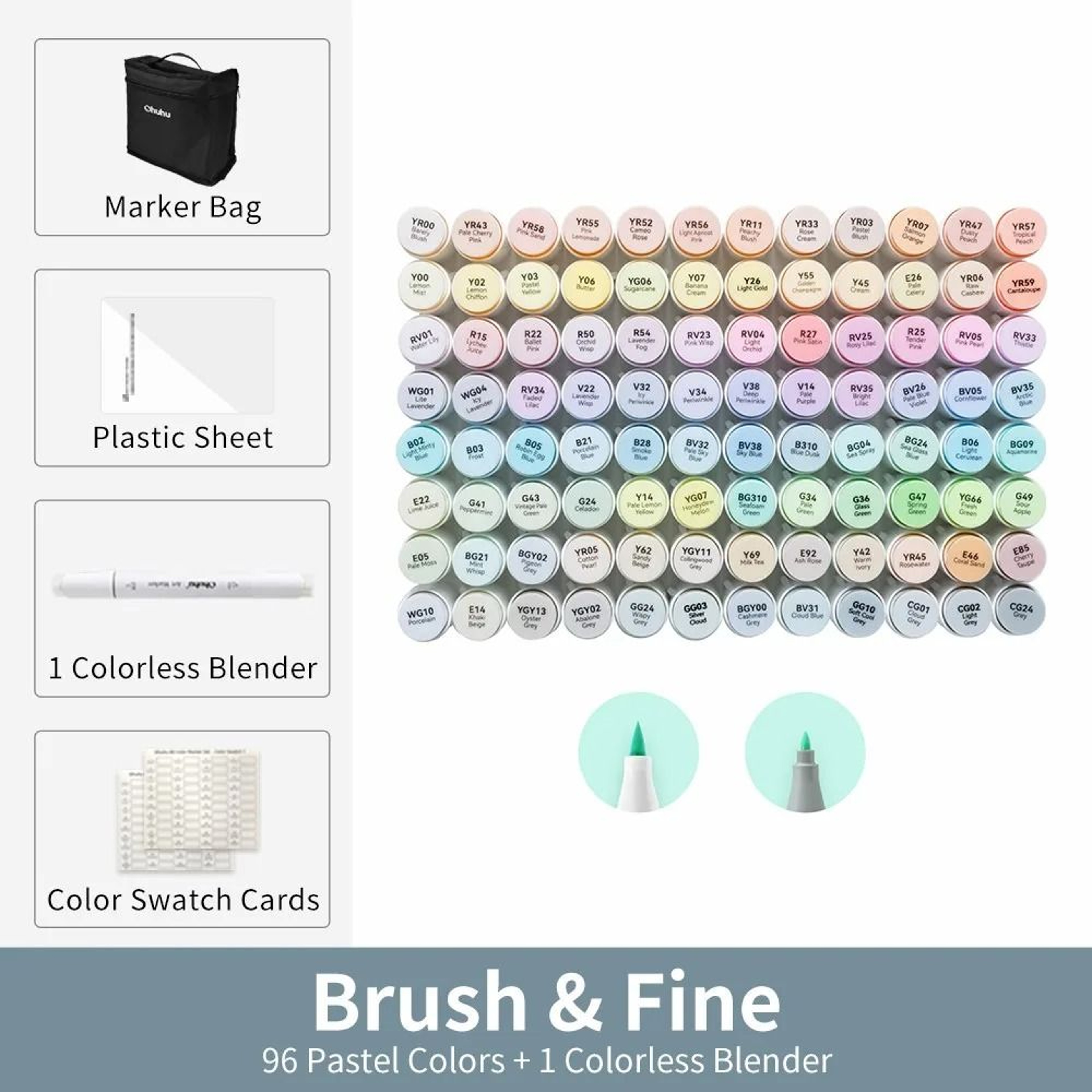 Refillable Dual Tip Alcohol Marker Set Brush And Fine Art Markers 10