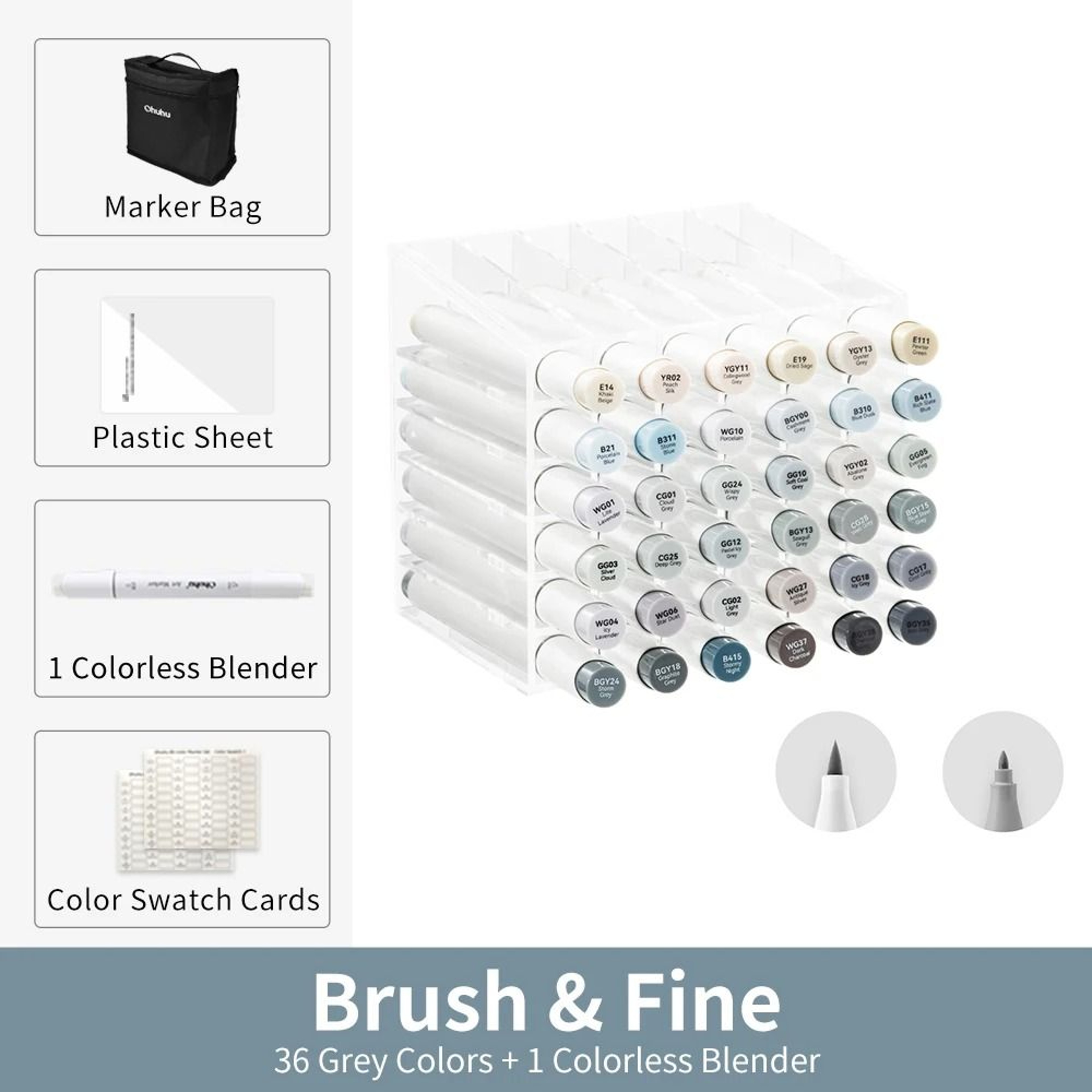Refillable Dual Tip Alcohol Marker Set Brush And Fine Art Markers 4