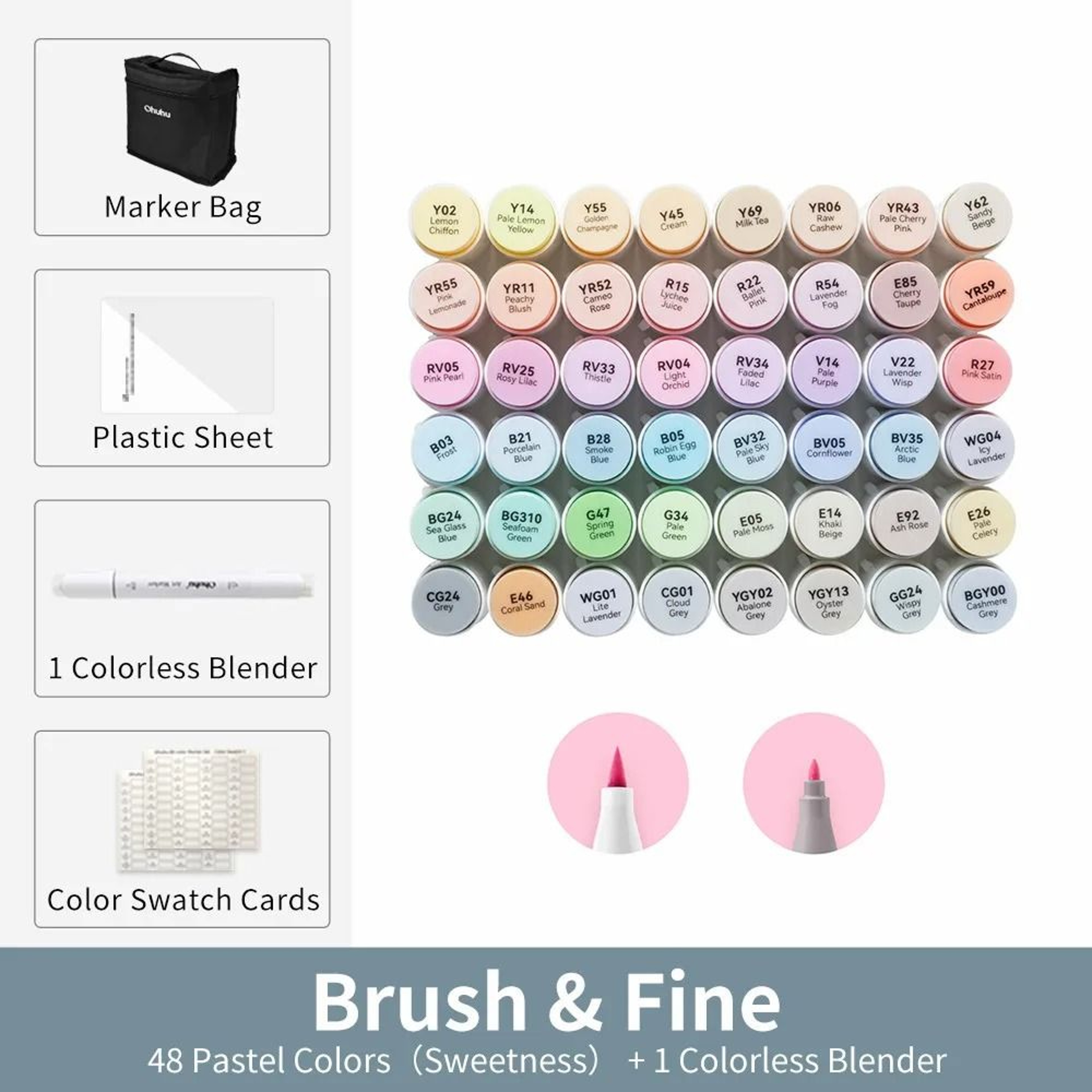 Refillable Dual Tip Alcohol Marker Set Brush And Fine Art Markers 8