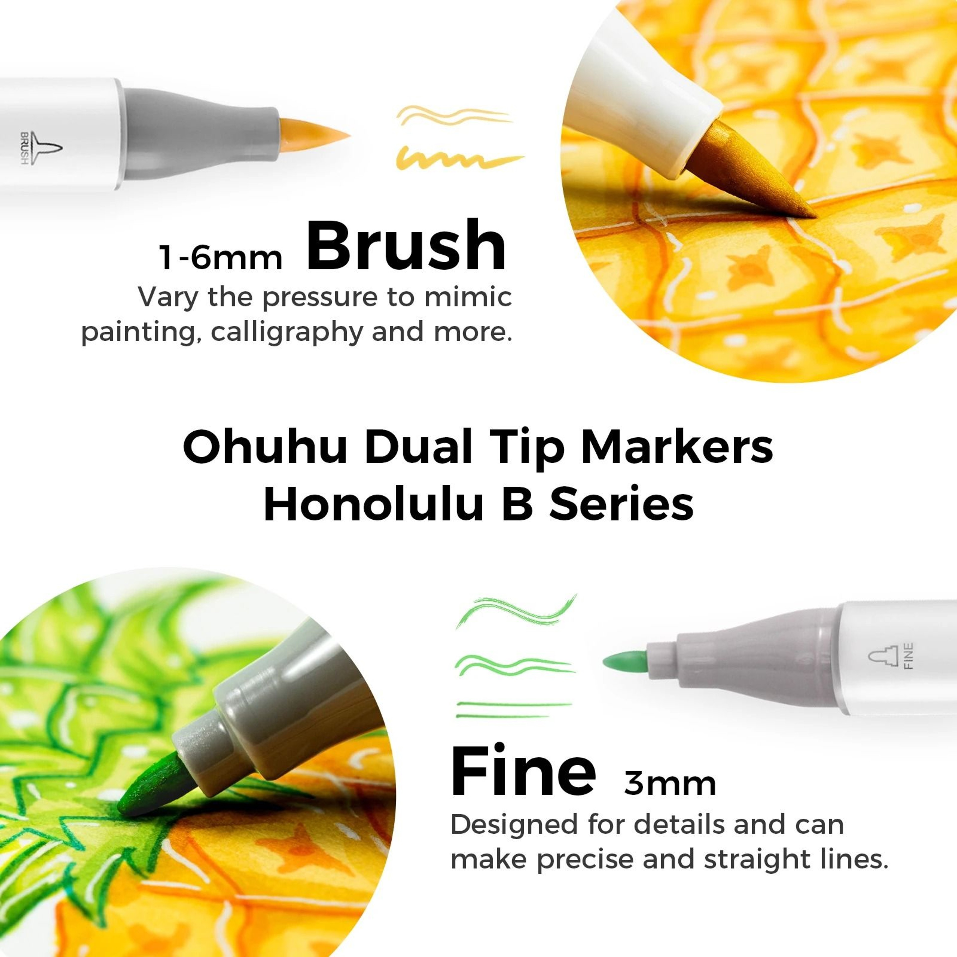 Refillable Dual Tip Alcohol Marker Set Brush And Fine Art Markers 16