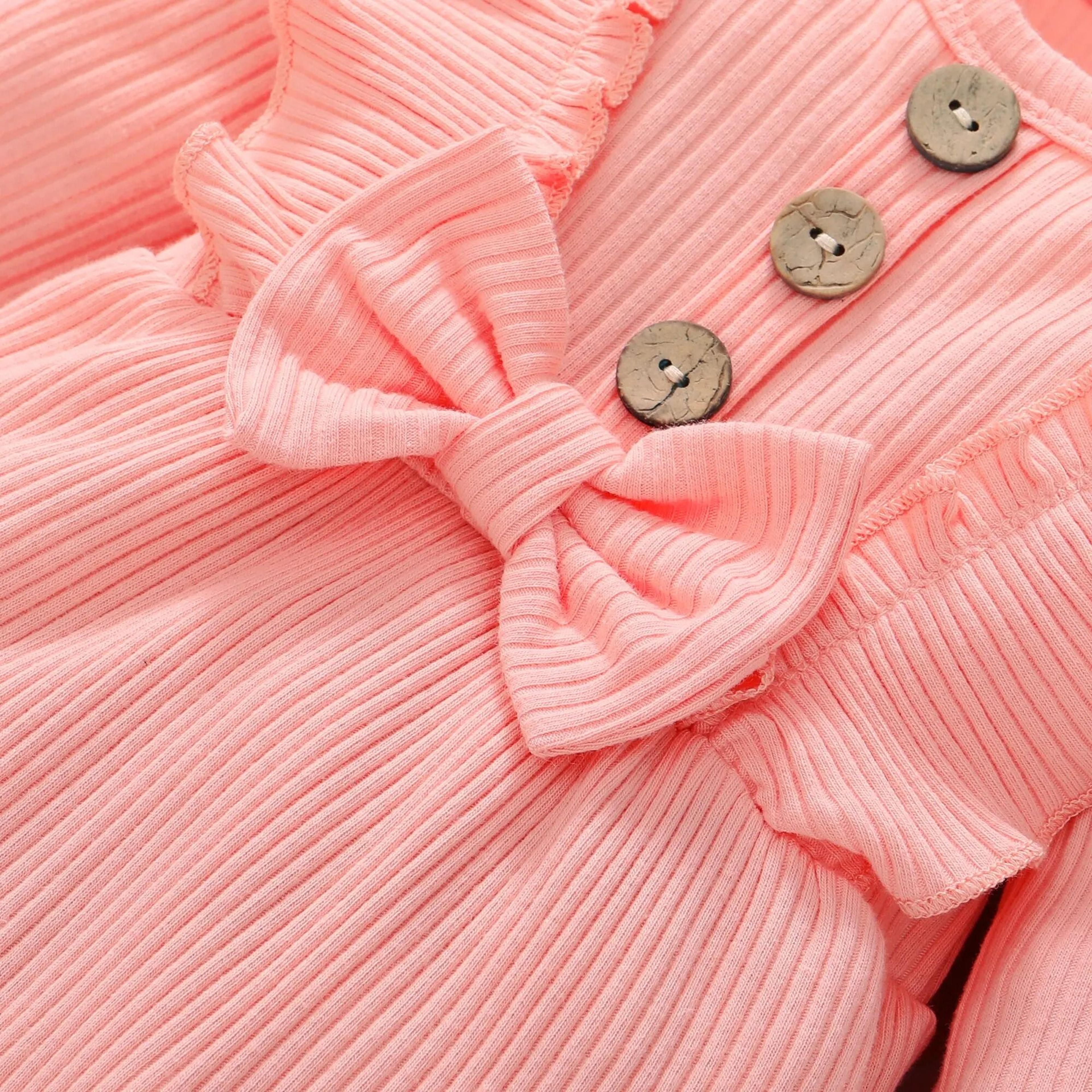 Baby Girl Ruffle Romper Headband Set Long Sleeve Autumn Winter Bodysuit 6