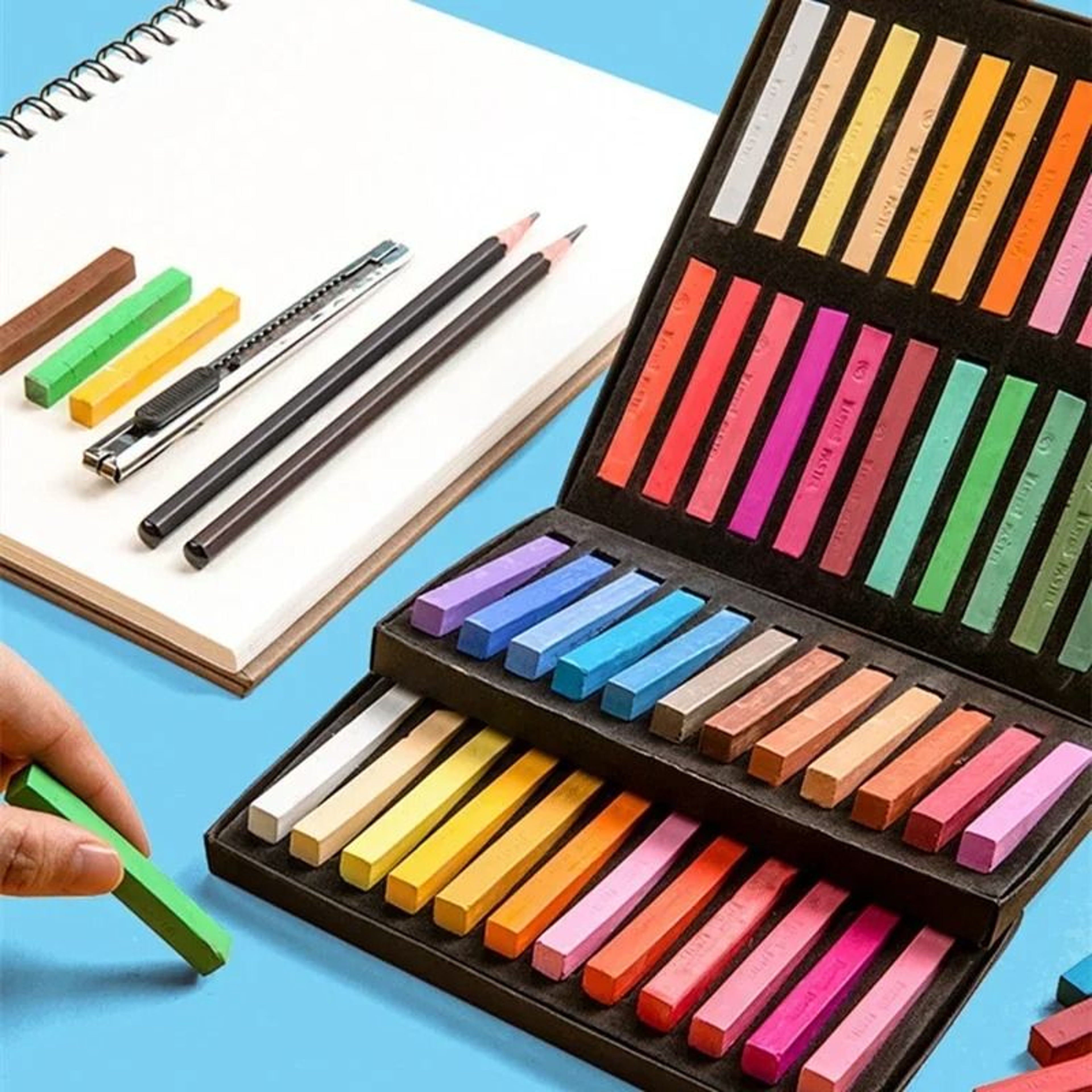 12 To 48 Color Soft Pastel Chalk Set Blendable Drawing And Shading Sticks 0