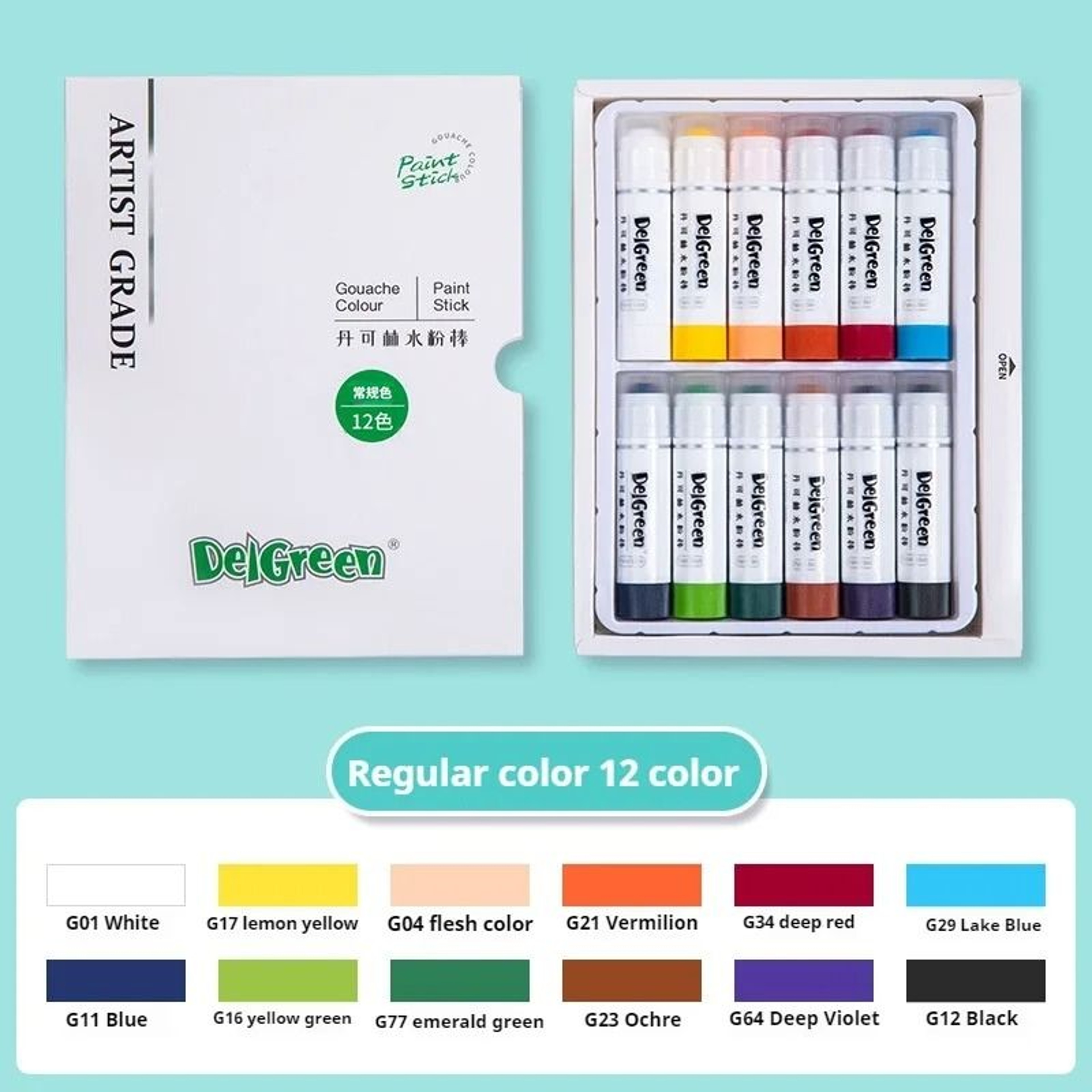 6 To 24 Color Solid Gouache Paint Sticks Washable Twist Up Art Crayons 2