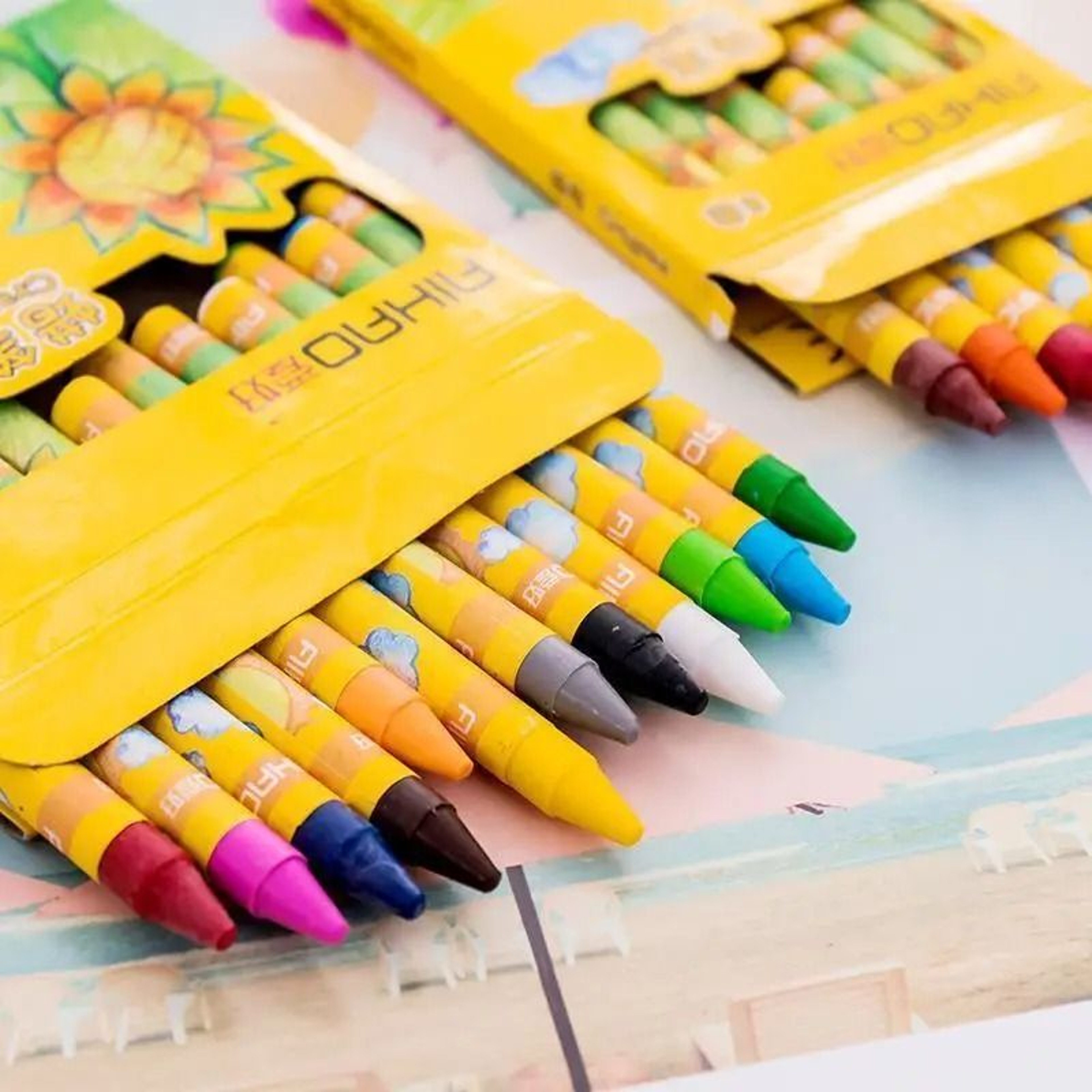 8 Or 12 Color Kids Oil Pastel Crayon Set Cartoon Drawing Art Supplies 6