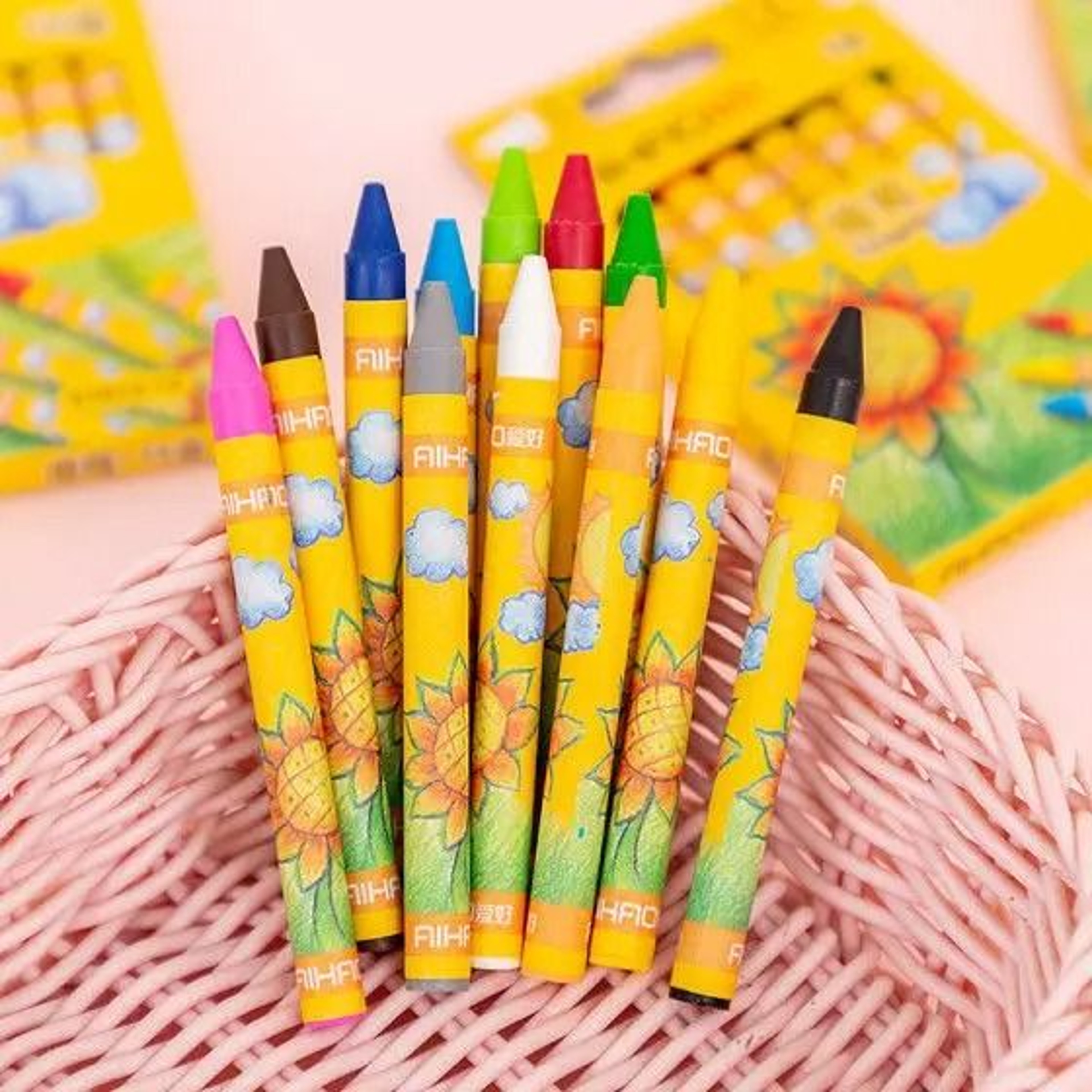 8 Or 12 Color Kids Oil Pastel Crayon Set Cartoon Drawing Art Supplies 4