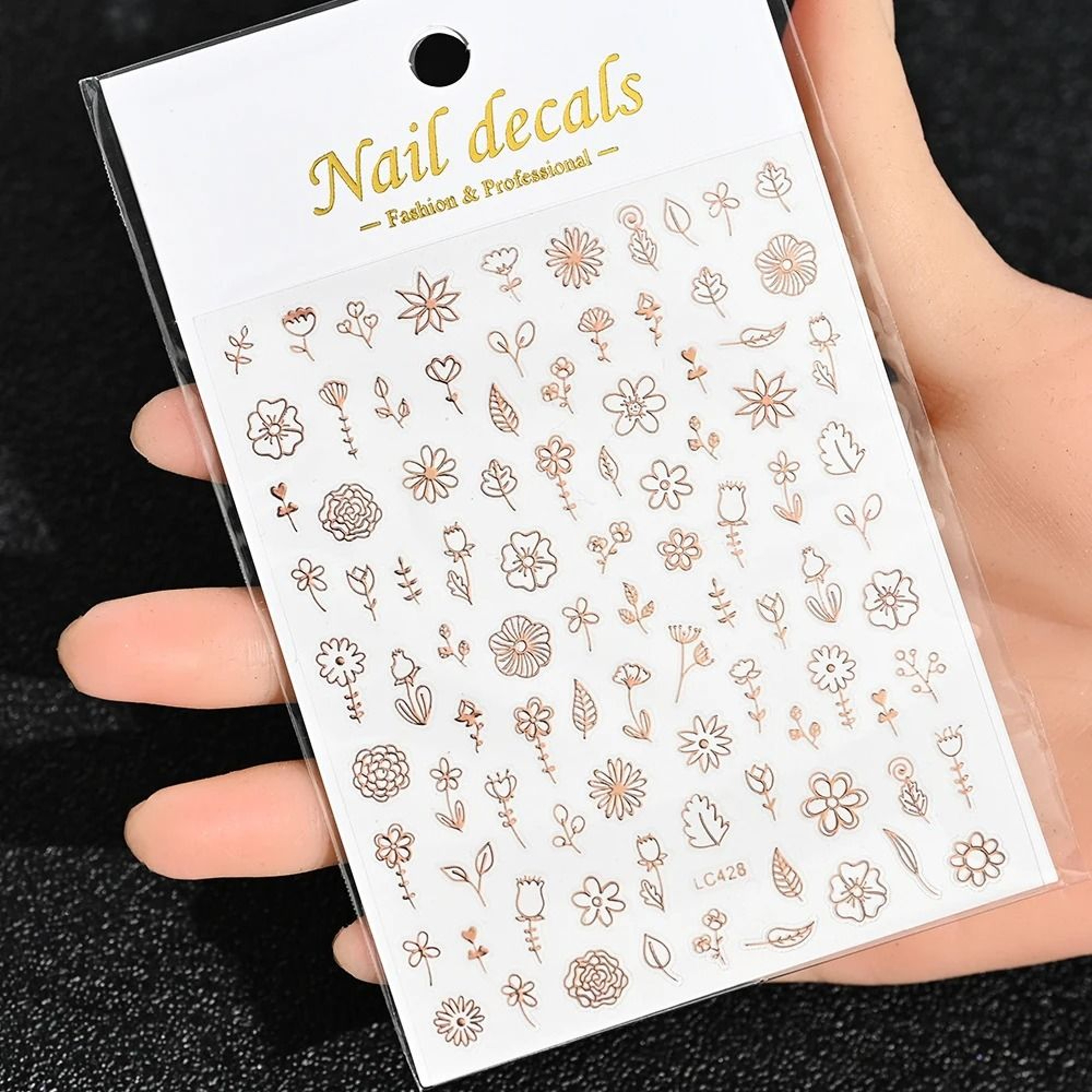 3D Celestial Nail Stickers Gold Silver Sun Moon Star Self Adhesive Decals 11