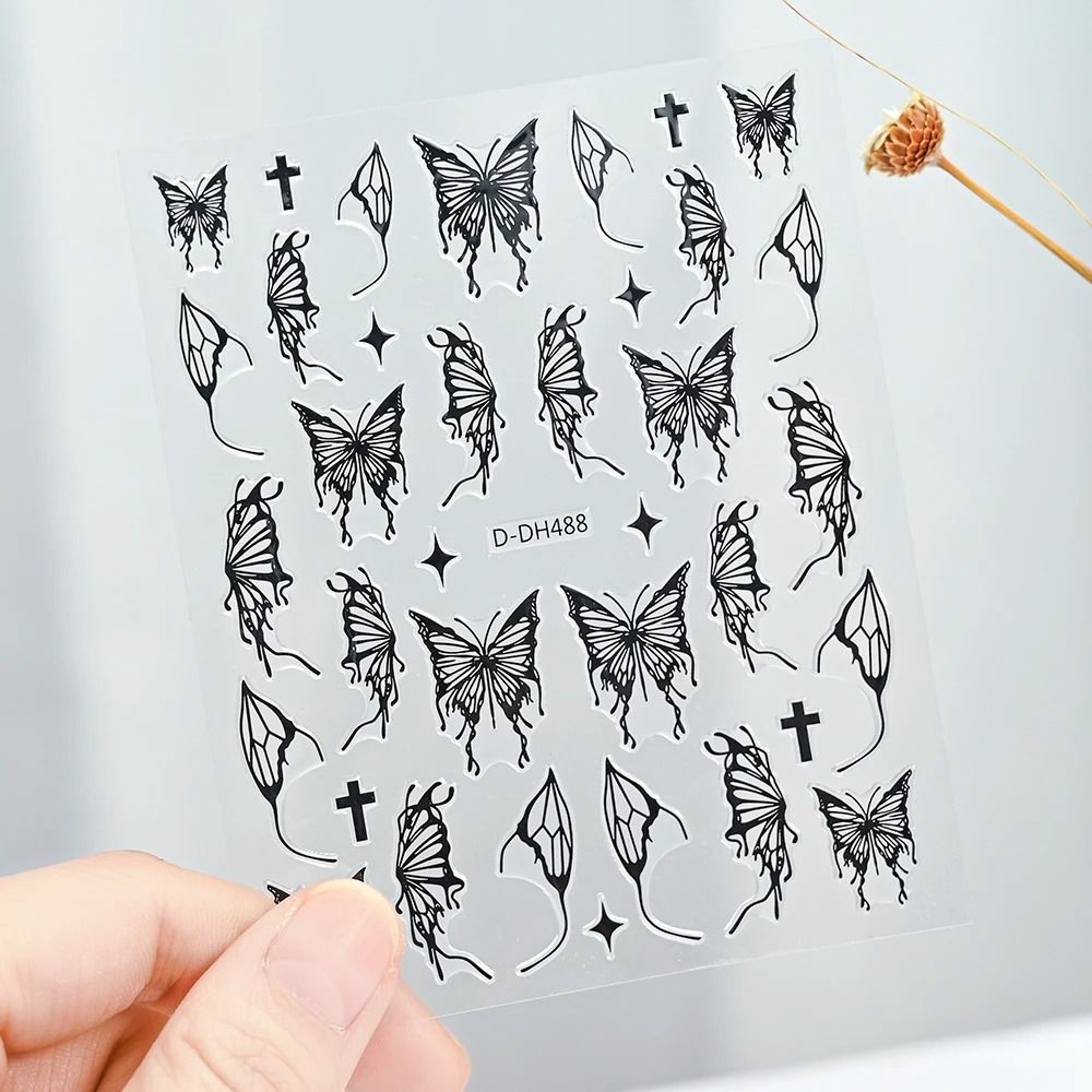 3D Celestial Nail Stickers Gold Silver Sun Moon Star Self Adhesive Decals 17