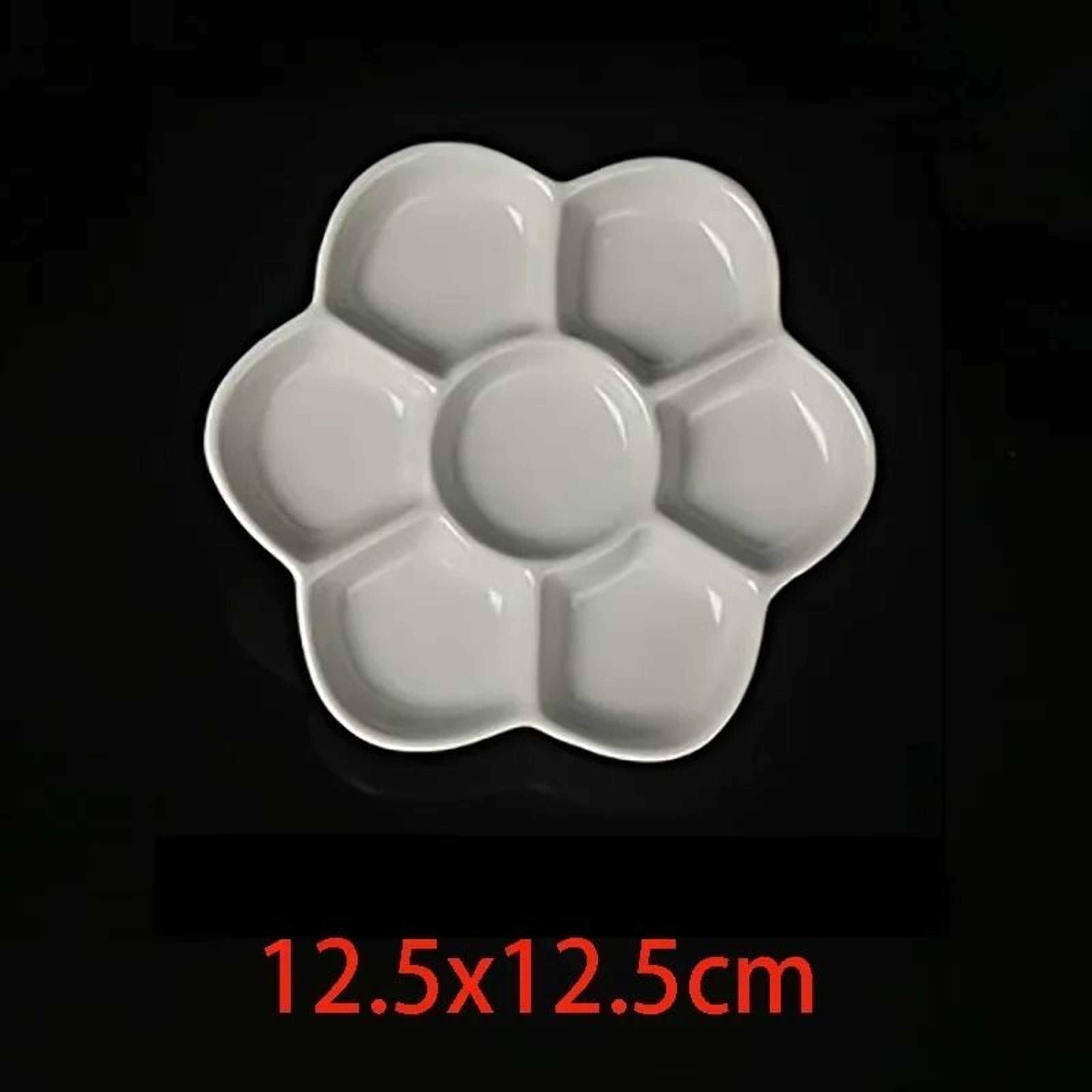 Plum Blossom Ceramic Palette Porcelain Watercolor Gouache Paint Mixing Tray 7
