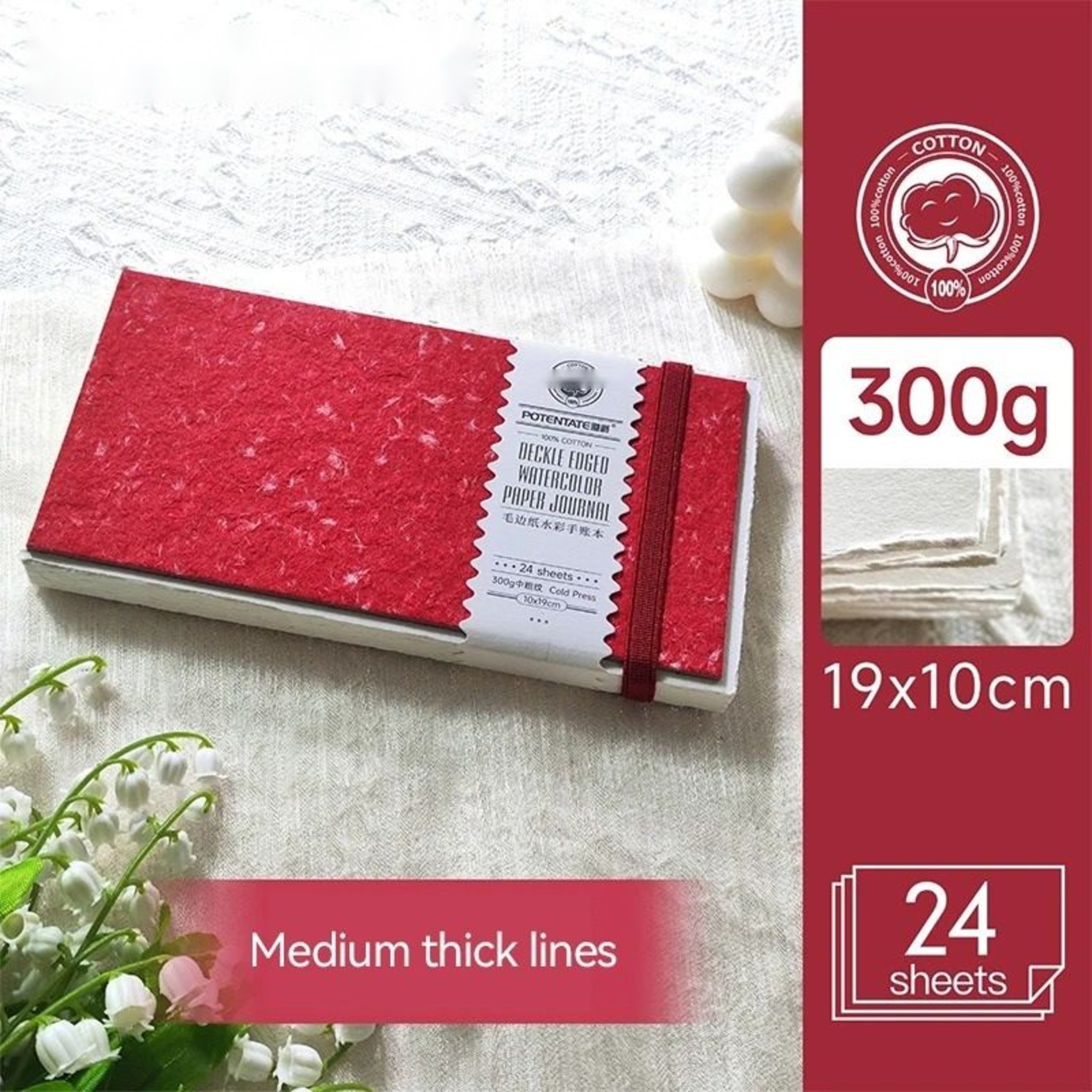 Square 100 Cotton Watercolor Sketchbook 300gsm 24 Sheet Art Paper Book 6