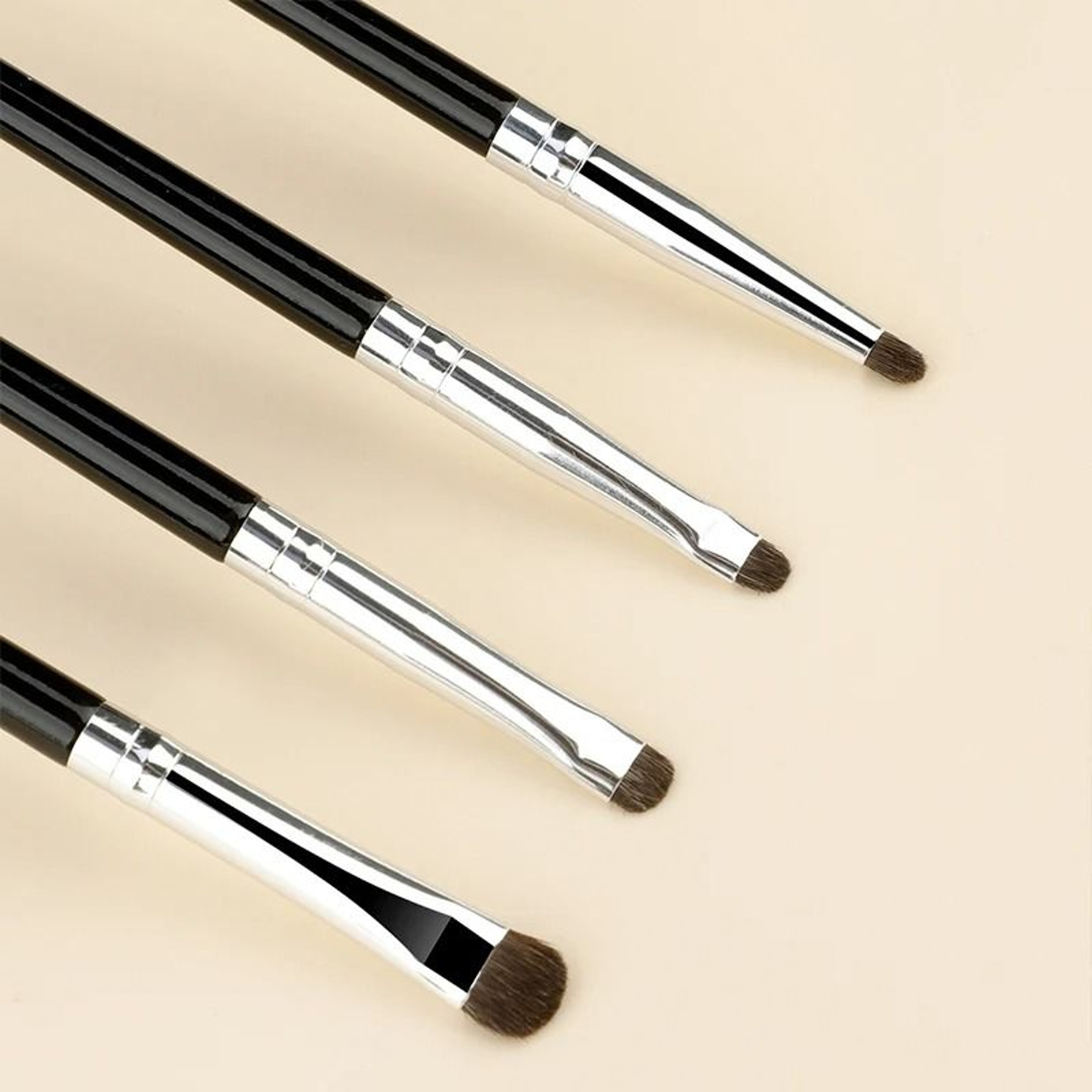 4PC Pony Hair Eye Brush Set Small Eyeshadow Eyeliner Smudge Brushes 3