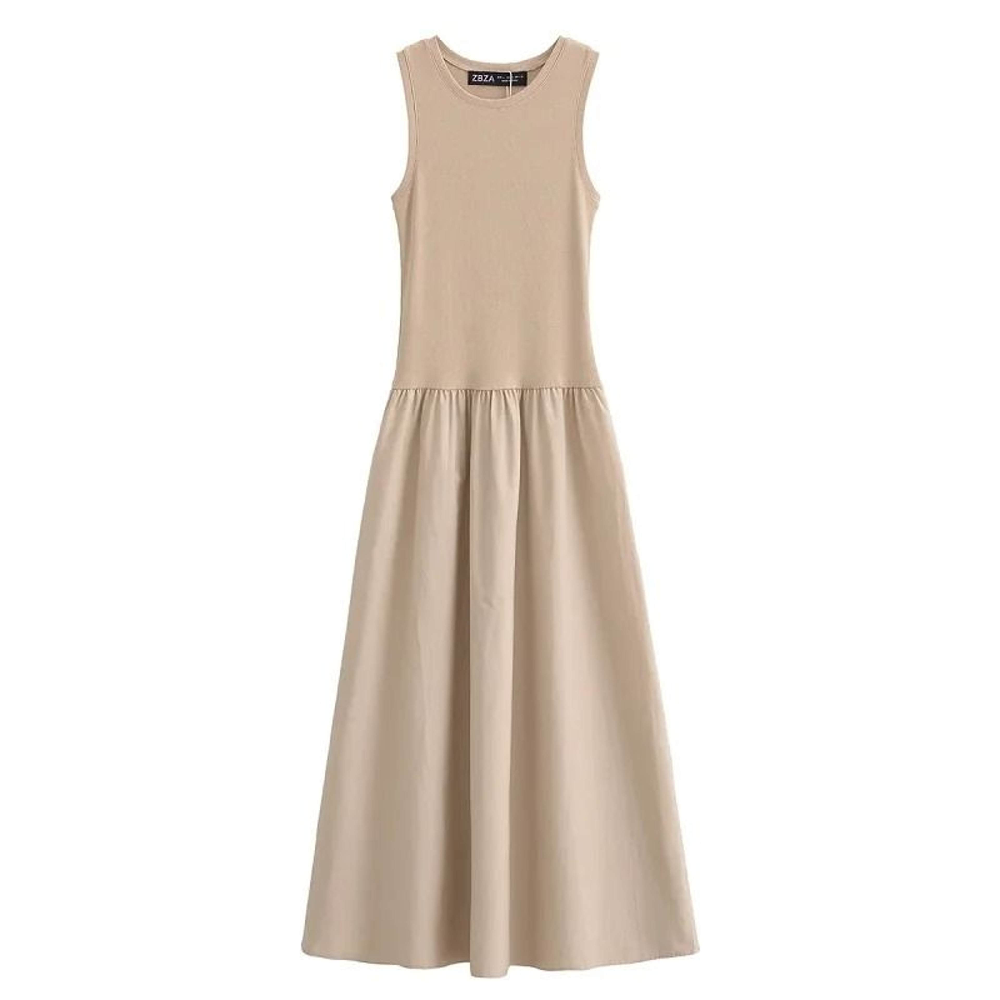 Womens Sleeveless Maxi Dress Elegant Khaki Black Y2K Casual Party Dress 2