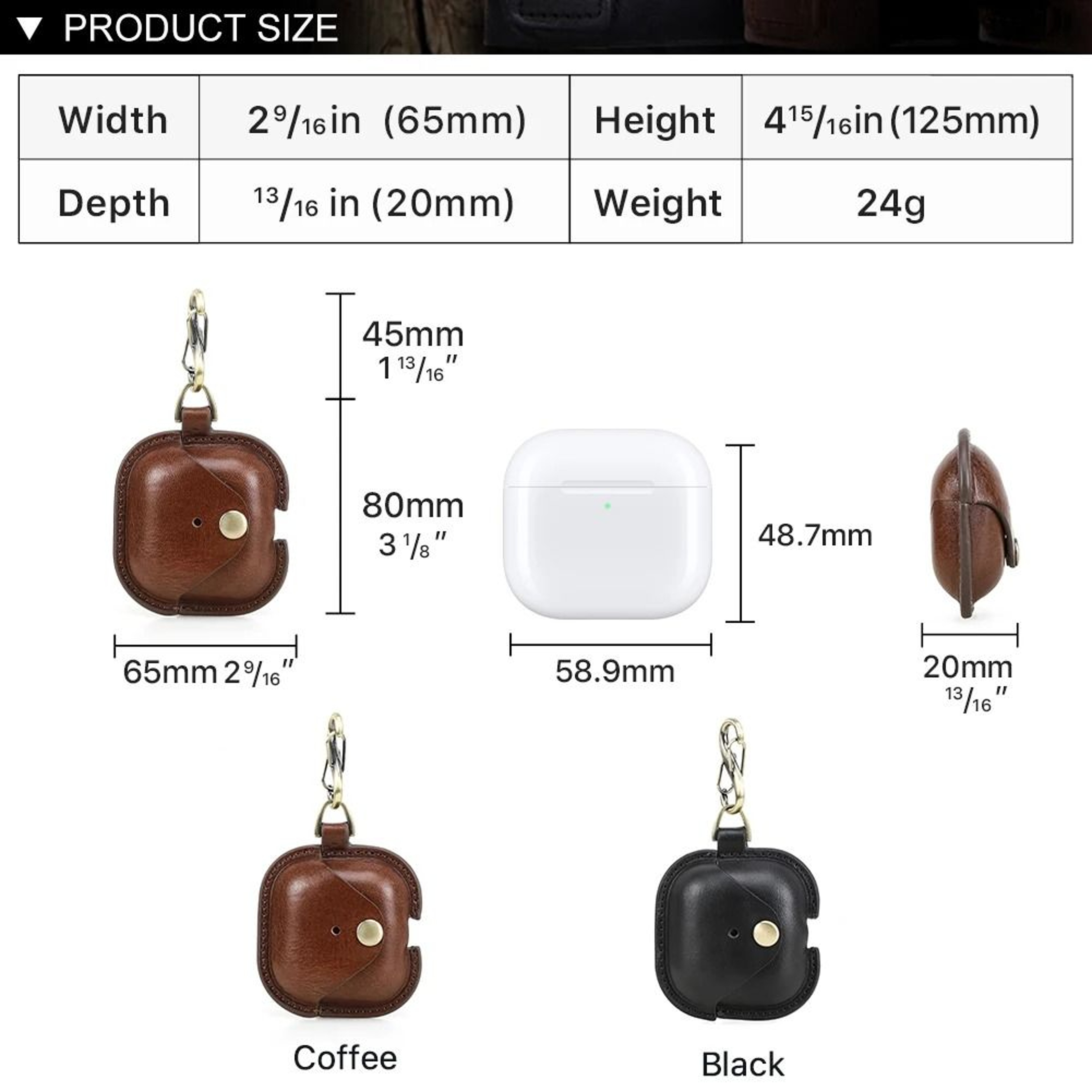 Genuine Leather Earbud Case Protective Cover For 4th Generation Charging Case 2