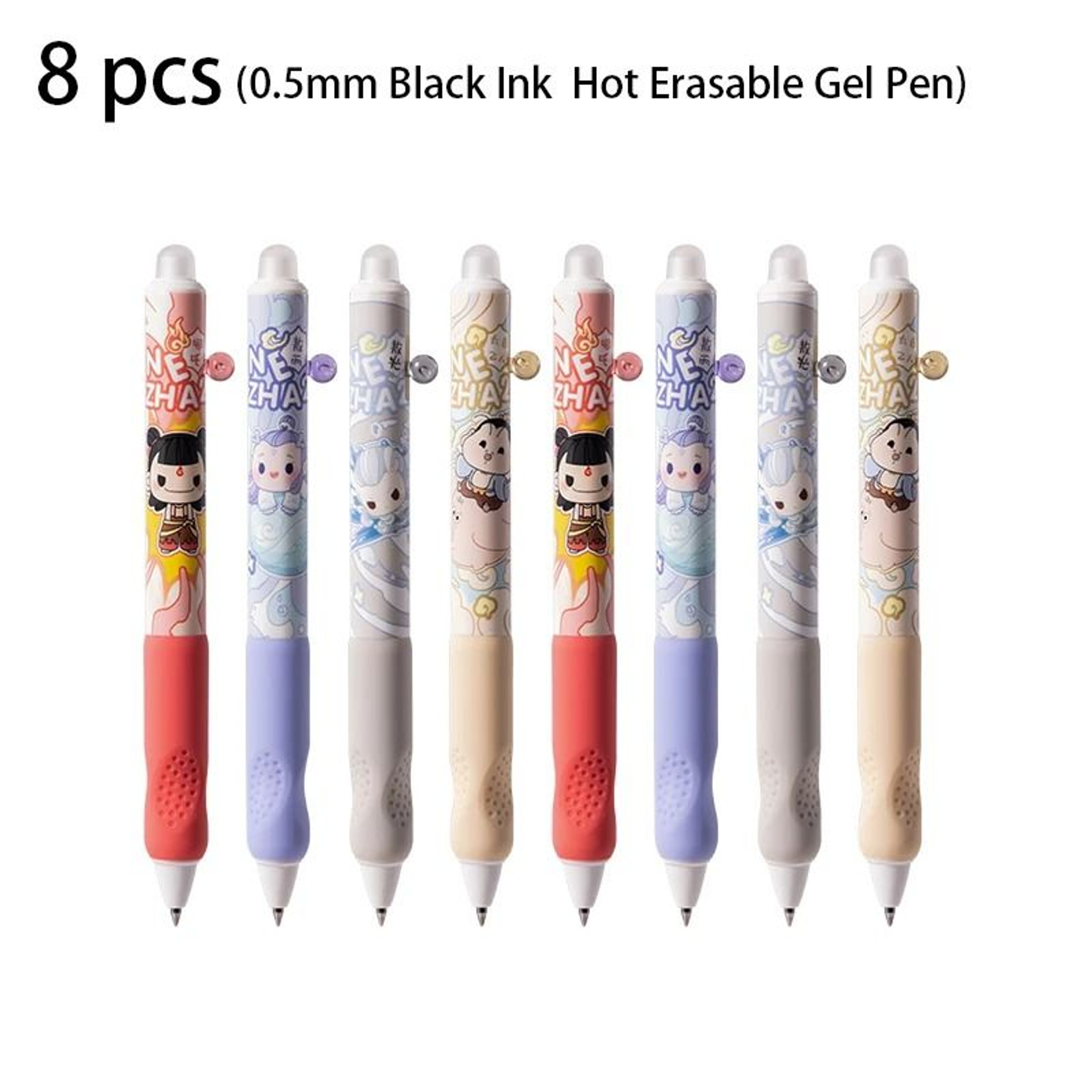 4 8PC Hot Erasable Gel Pens 05mm Black Blue Ink Writing Set 3