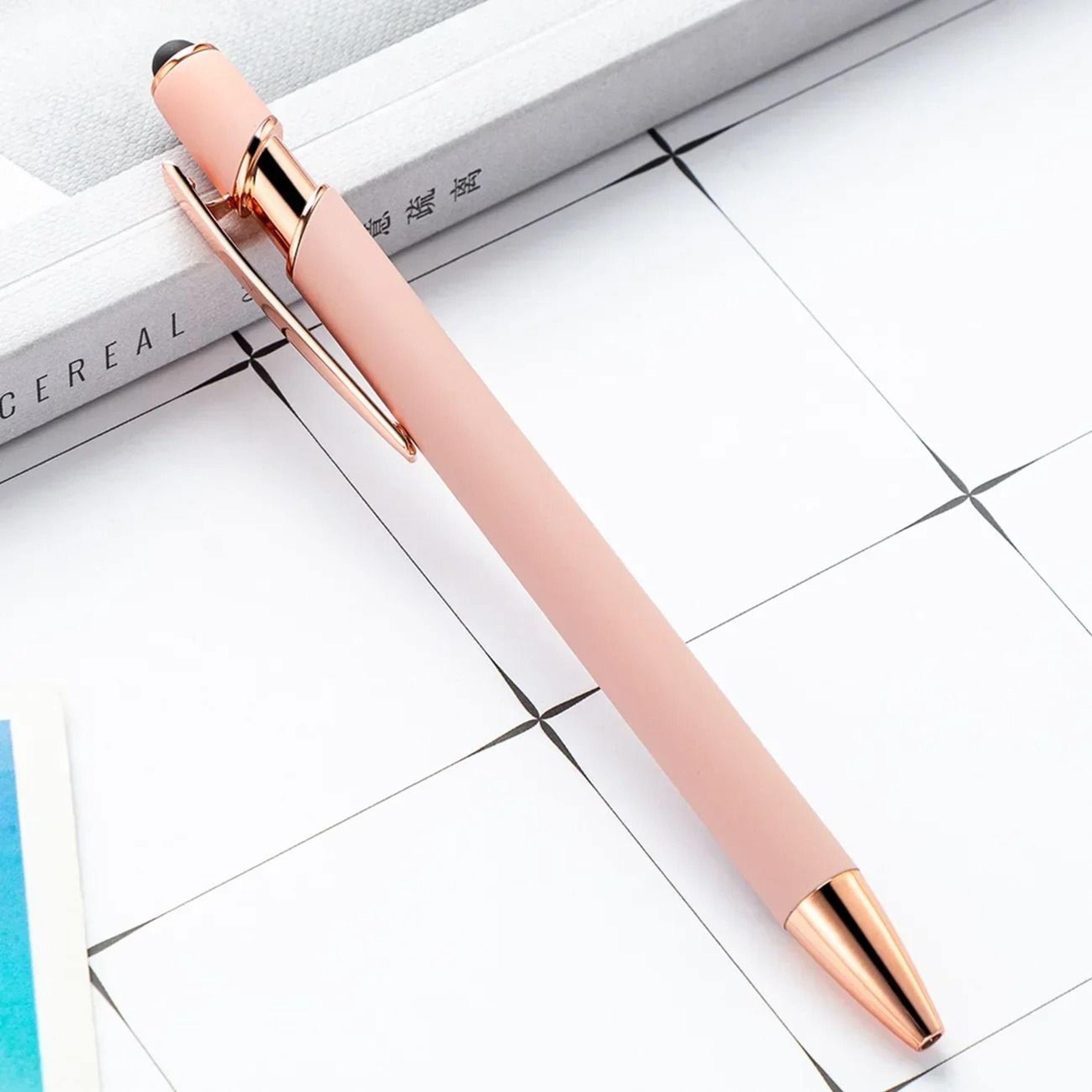 Custom Metal Stylus Ballpoint Pens Laser Engraved Logo Promotional Pen Set 6