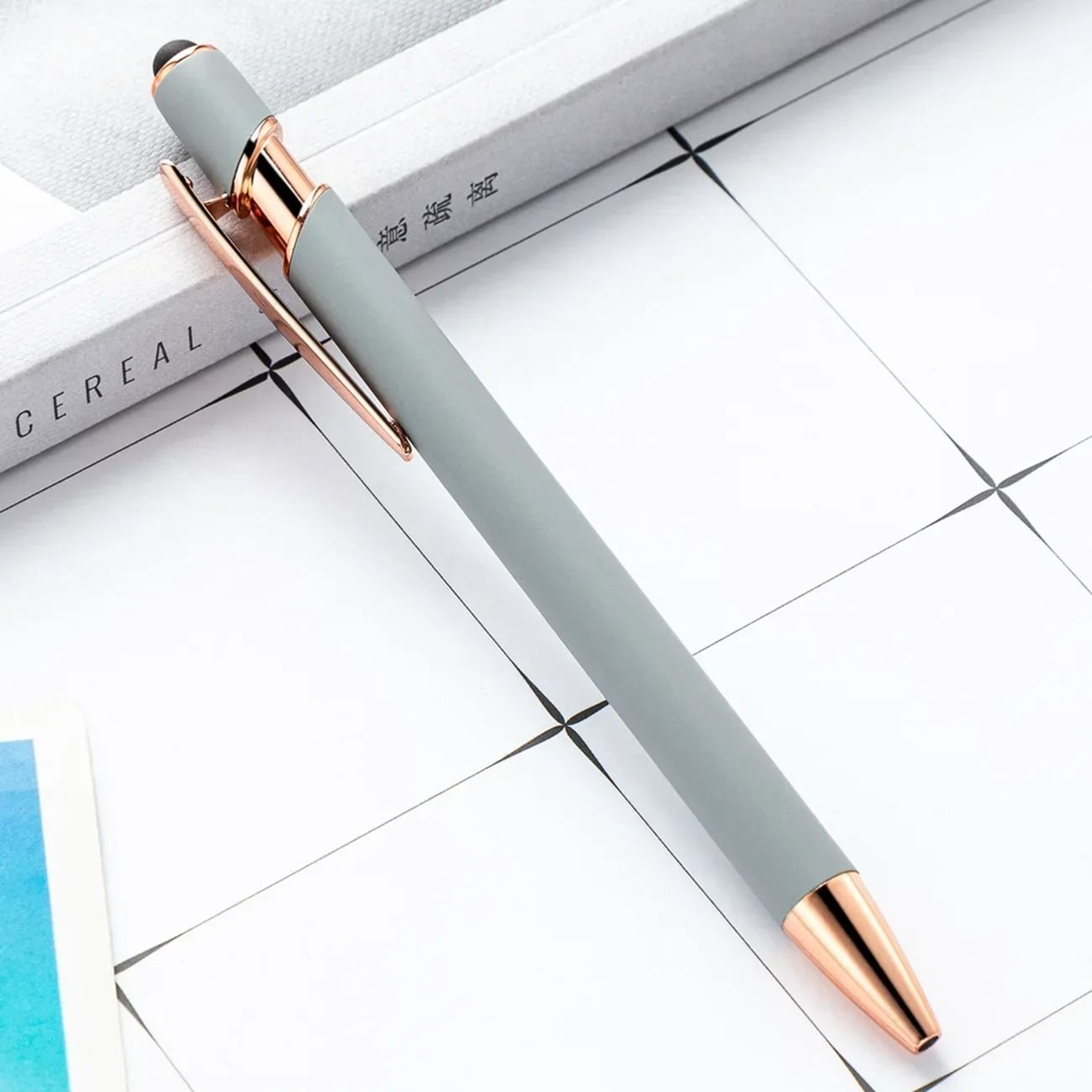 Custom Metal Stylus Ballpoint Pens Laser Engraved Logo Promotional Pen Set 14