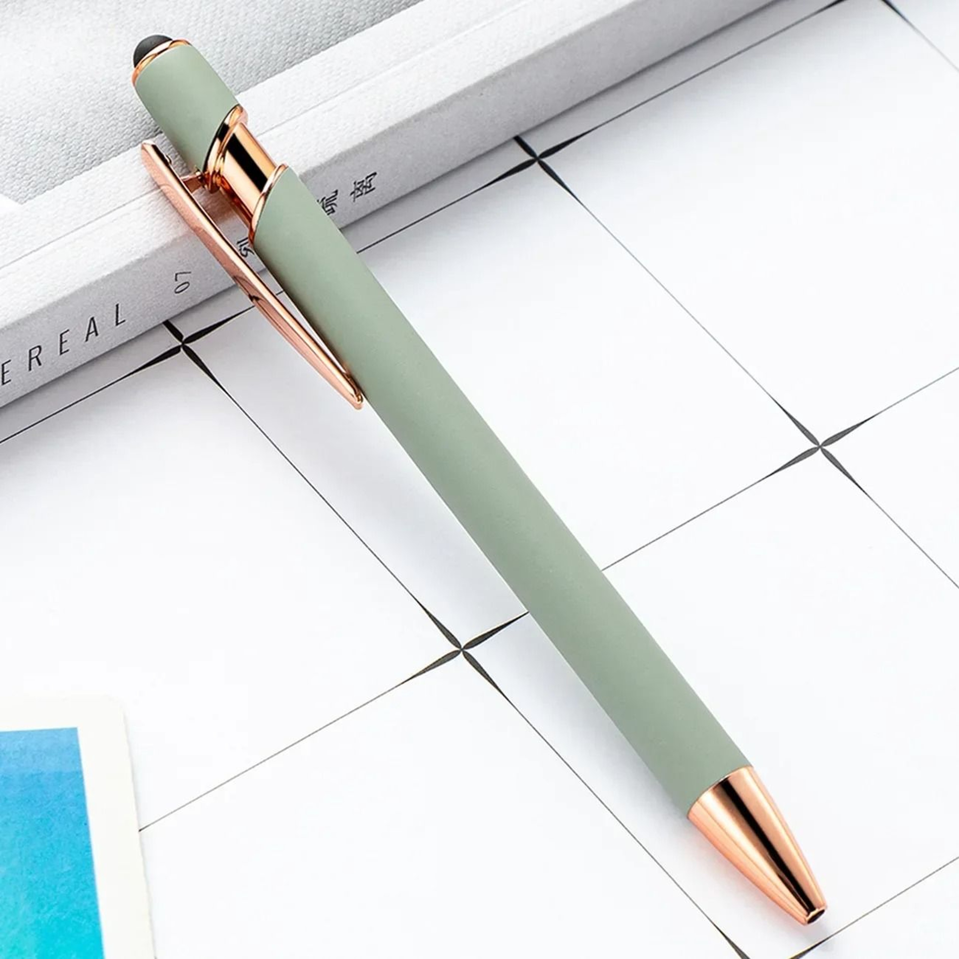 Custom Metal Stylus Ballpoint Pens Laser Engraved Logo Promotional Pen Set 4