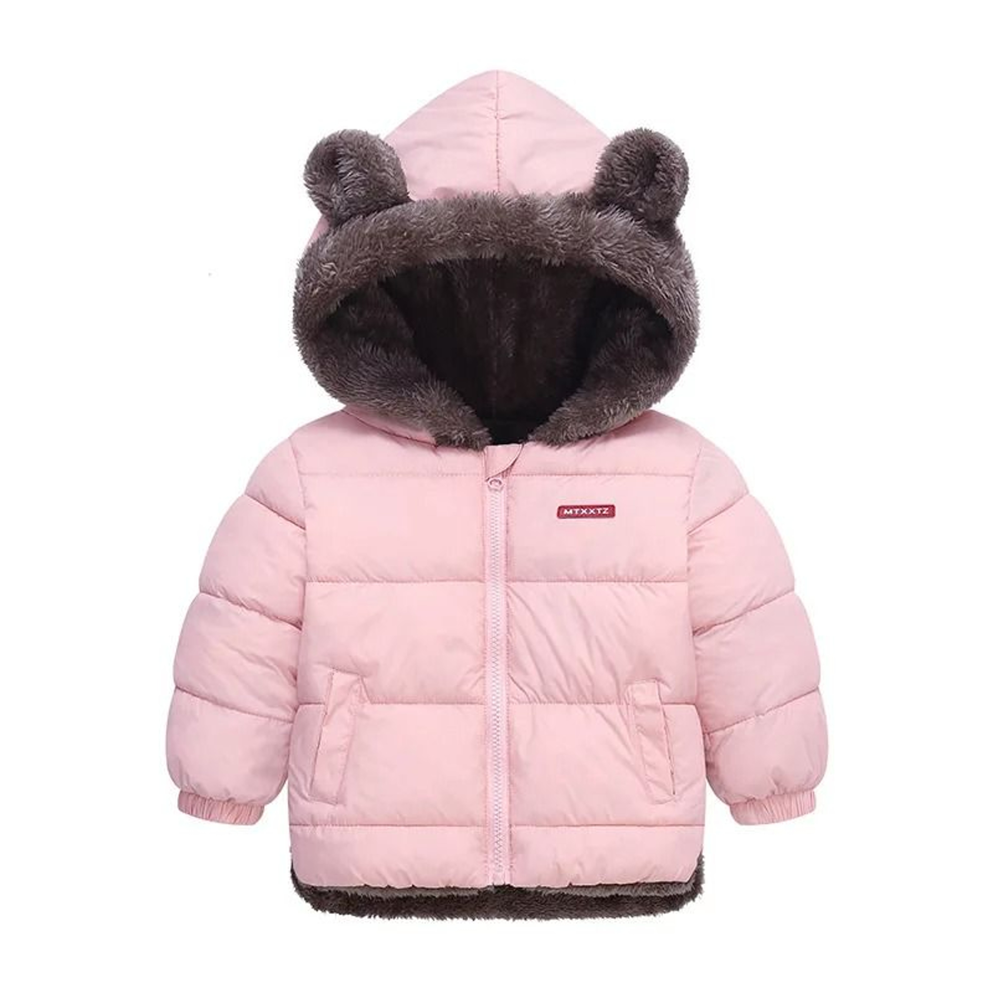 Baby Reversible Winter Fleece Jacket Cartoon Hooded Plus Velvet Coat 1