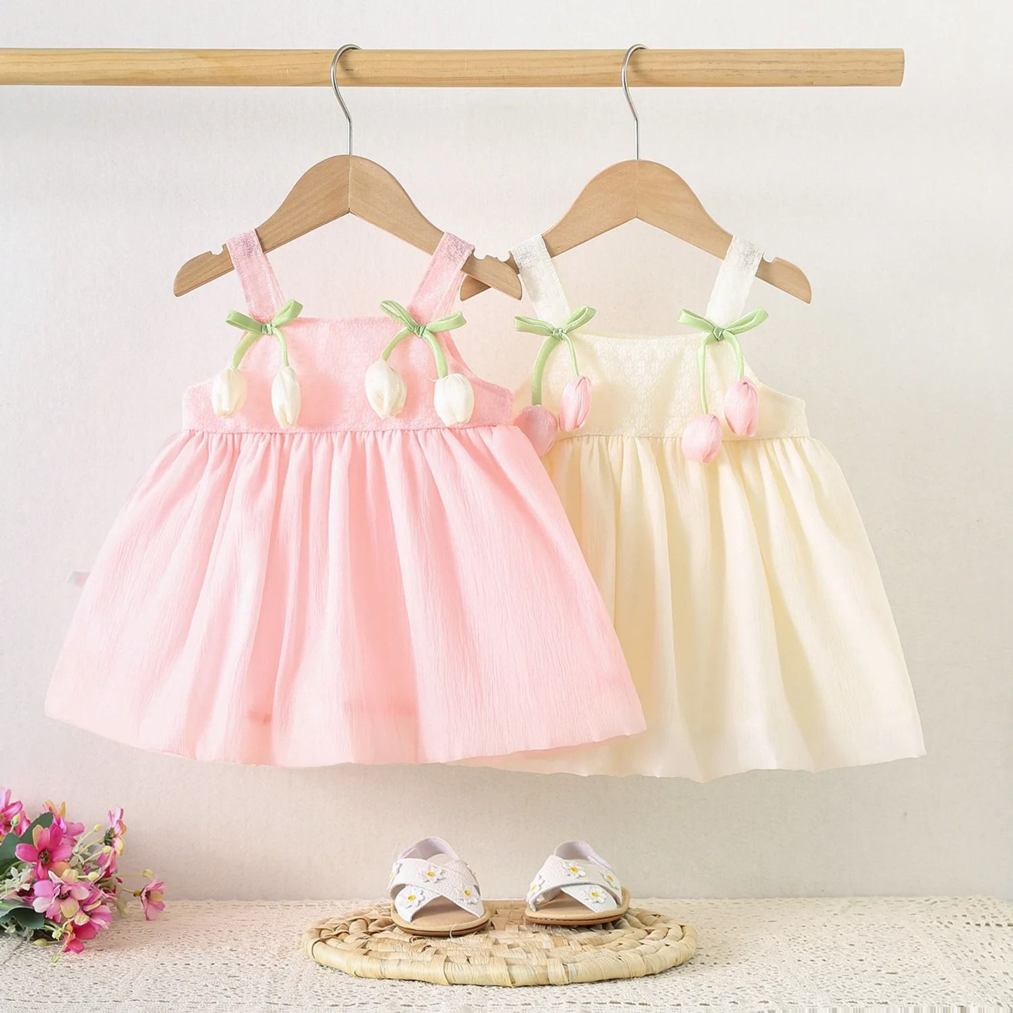 Baby Girl Tulip Princess Dress Summer Mesh Party Outfit 0