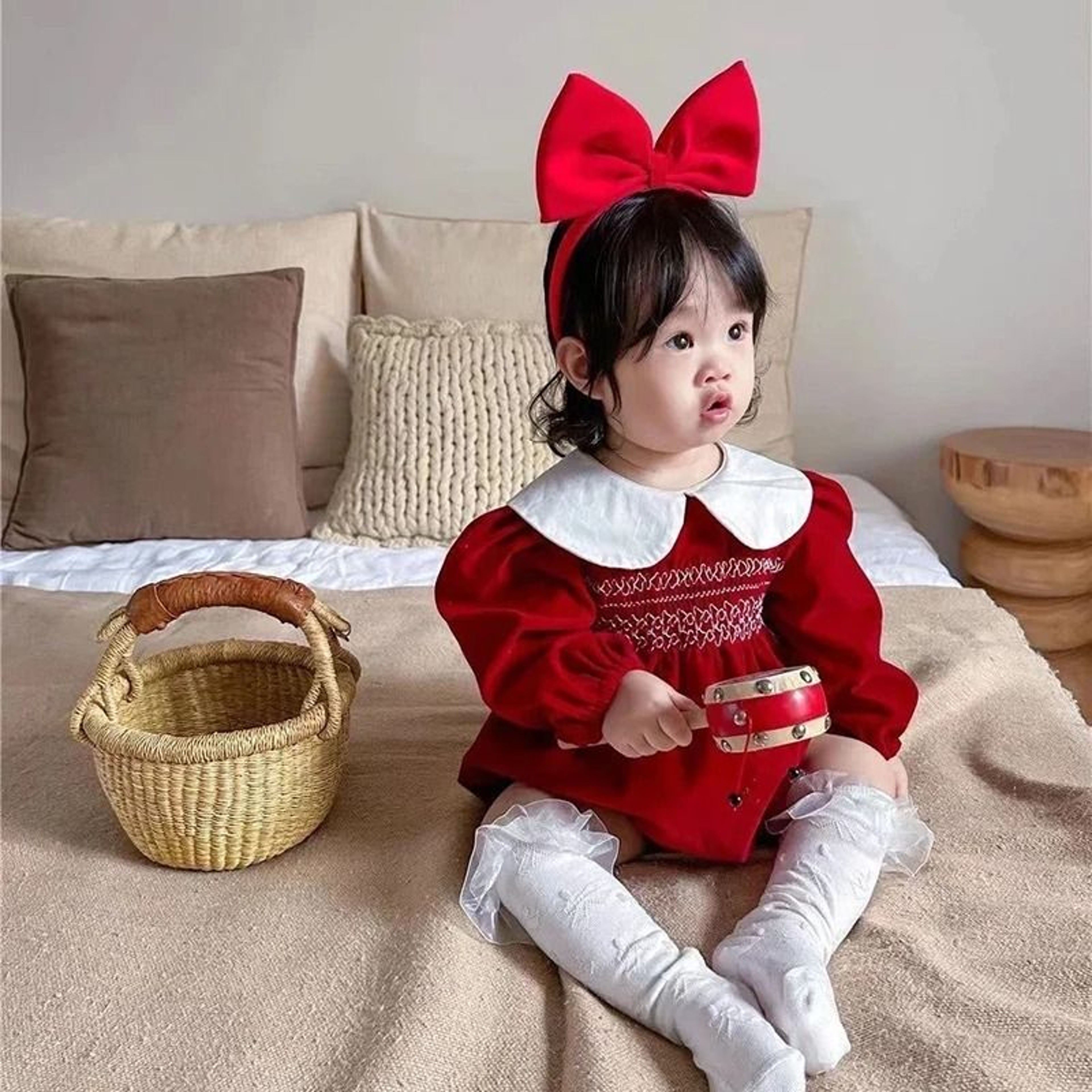 Baby Girl Christmas Princess Romper Holiday Party Outfit 9