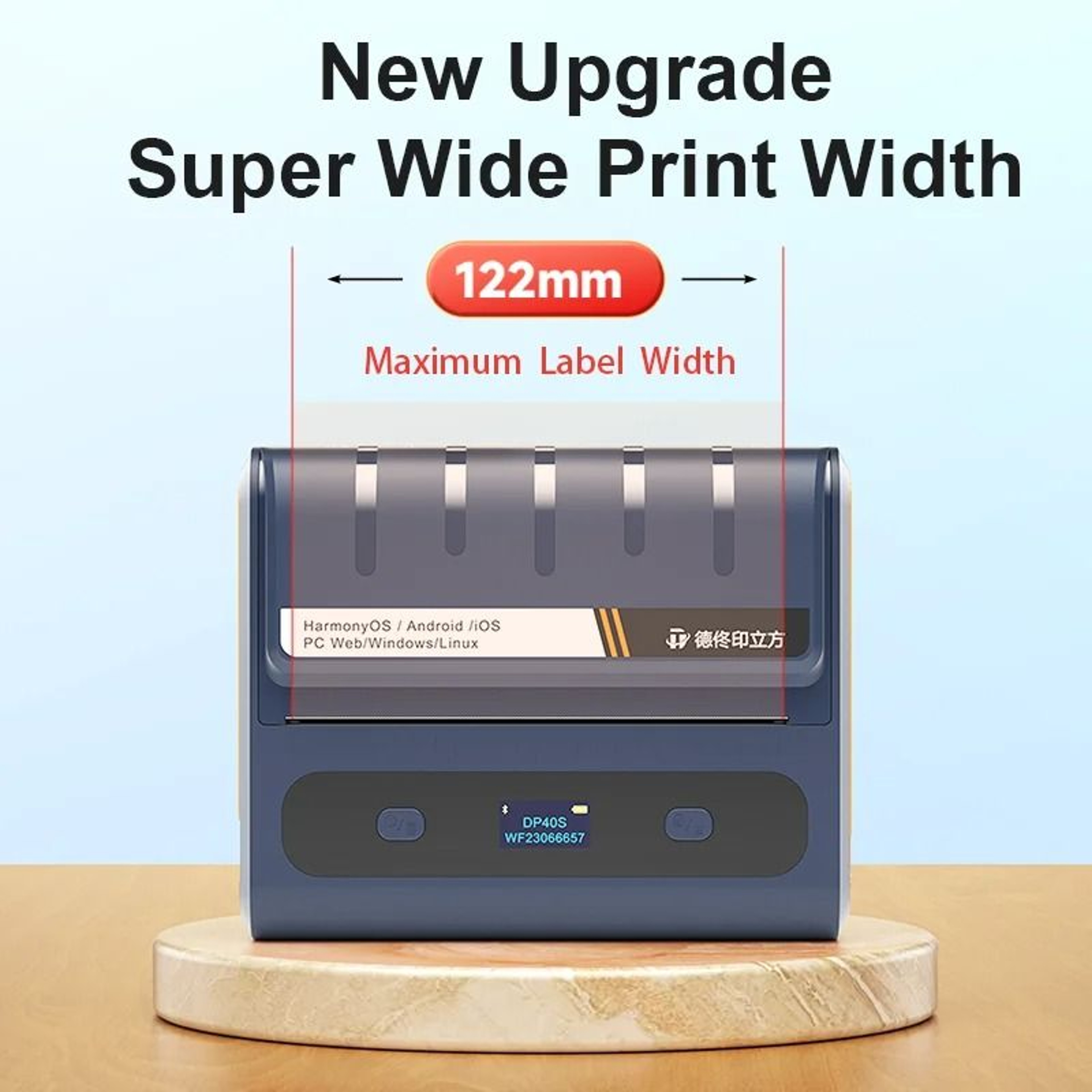 Portable Wireless Thermal Label Printer 4 Inch Inkless Shipping Printer 9