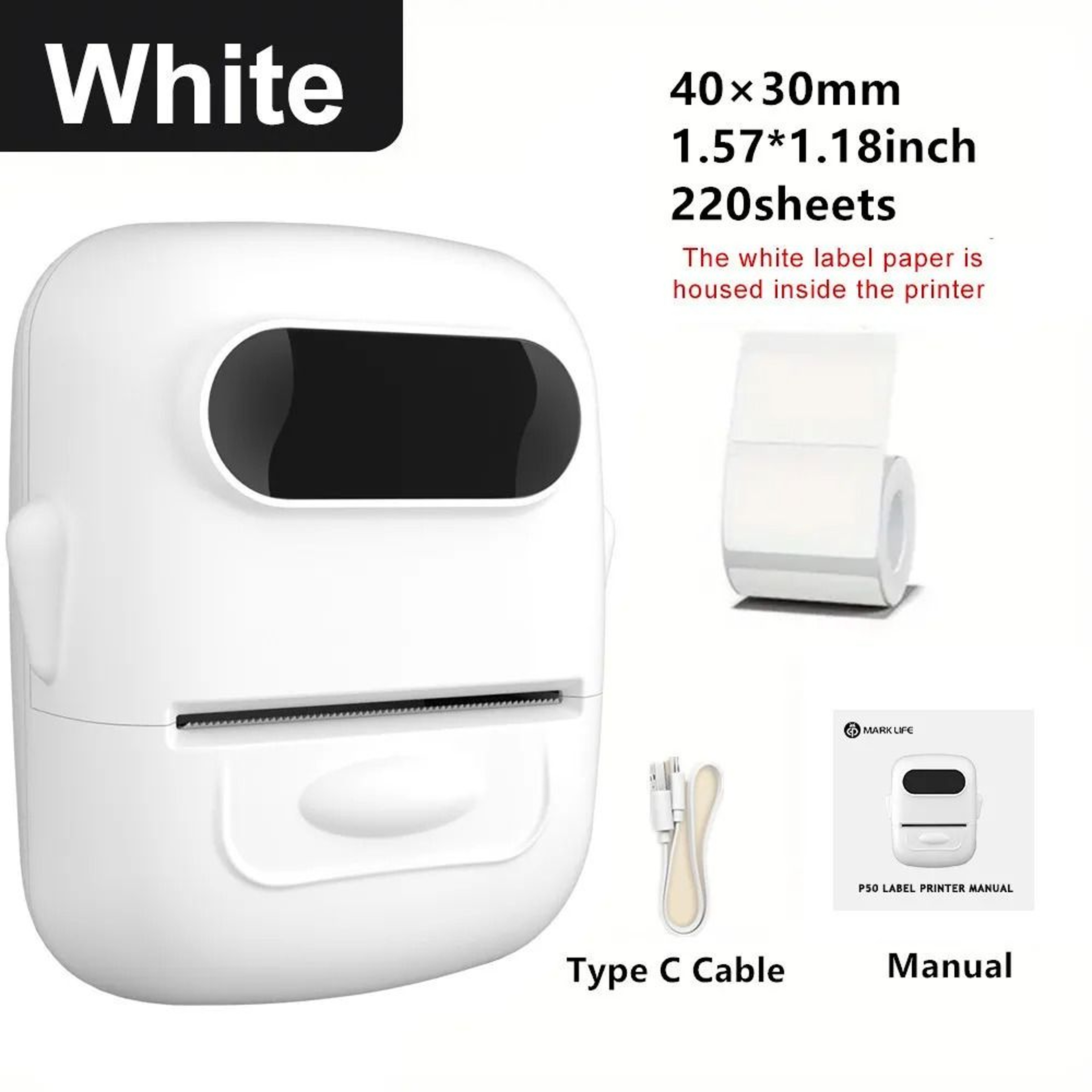 Portable Bluetooth Thermal Label Printer  Wireless Inkless Sticker Maker 5
