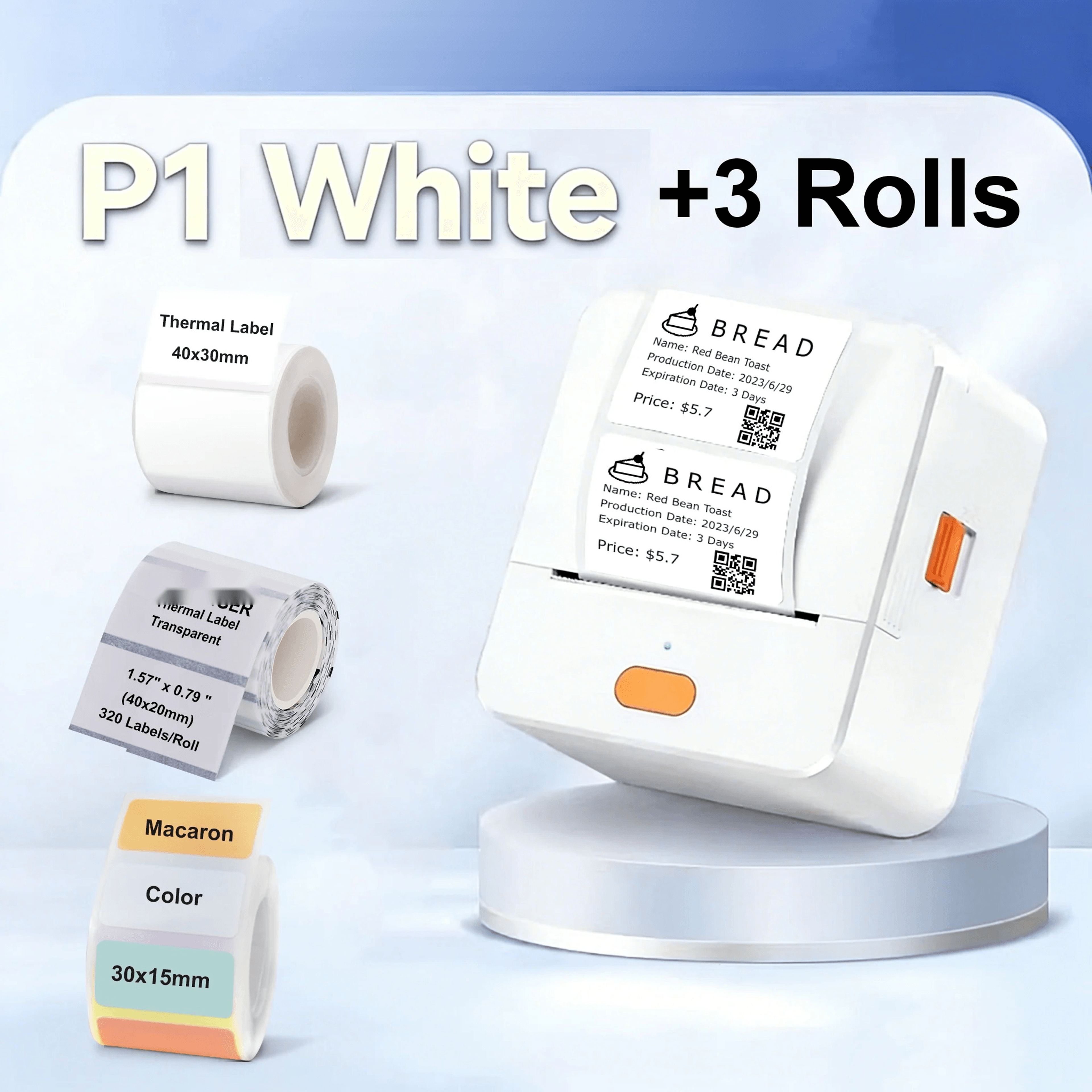 Portable P1 Bluetooth Thermal Label Printer  Wireless Inkless Sticker Maker 6